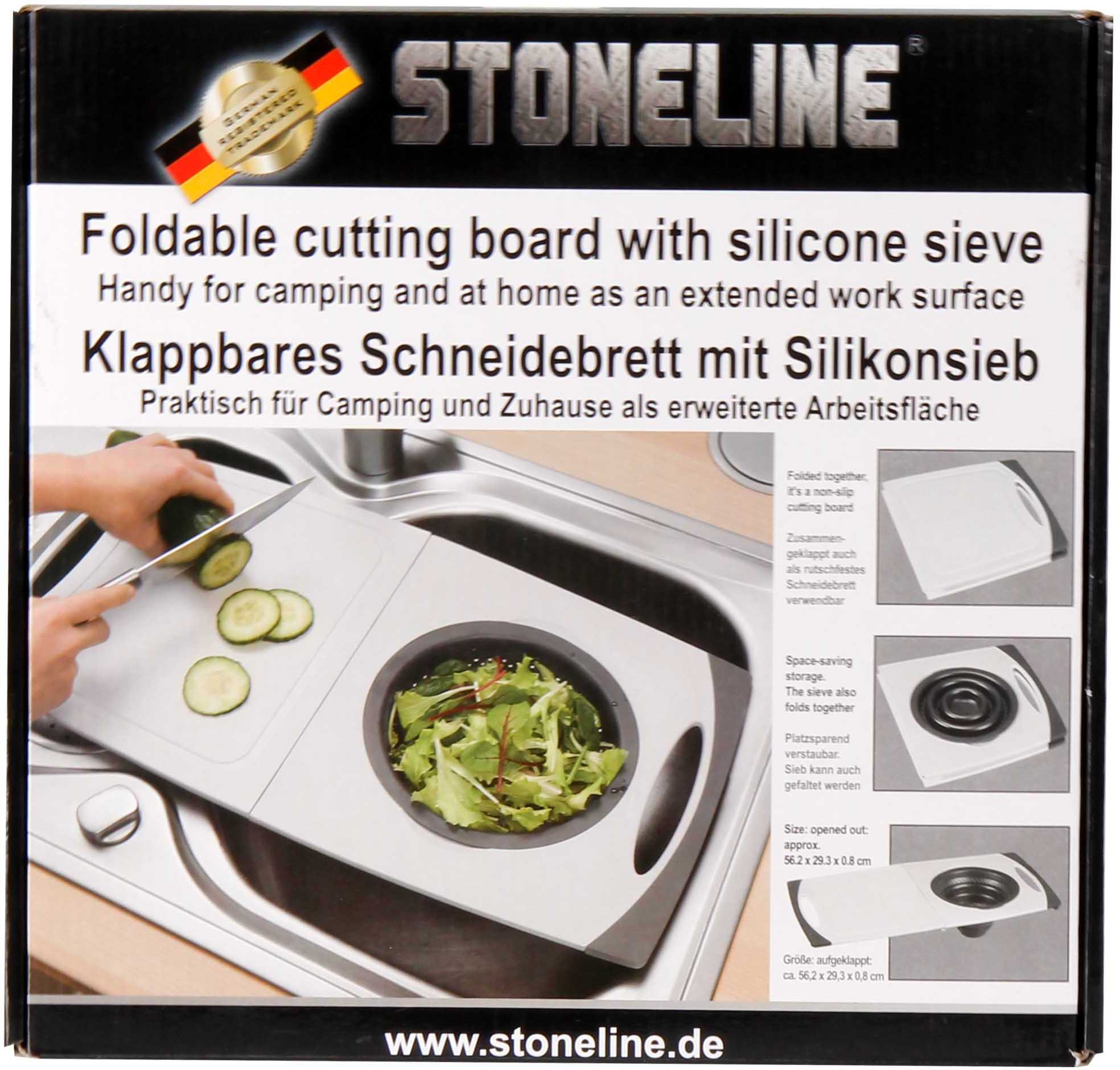 STONELINE Schneidebrett, klappbar, inkl. integriertem Silikonsieb