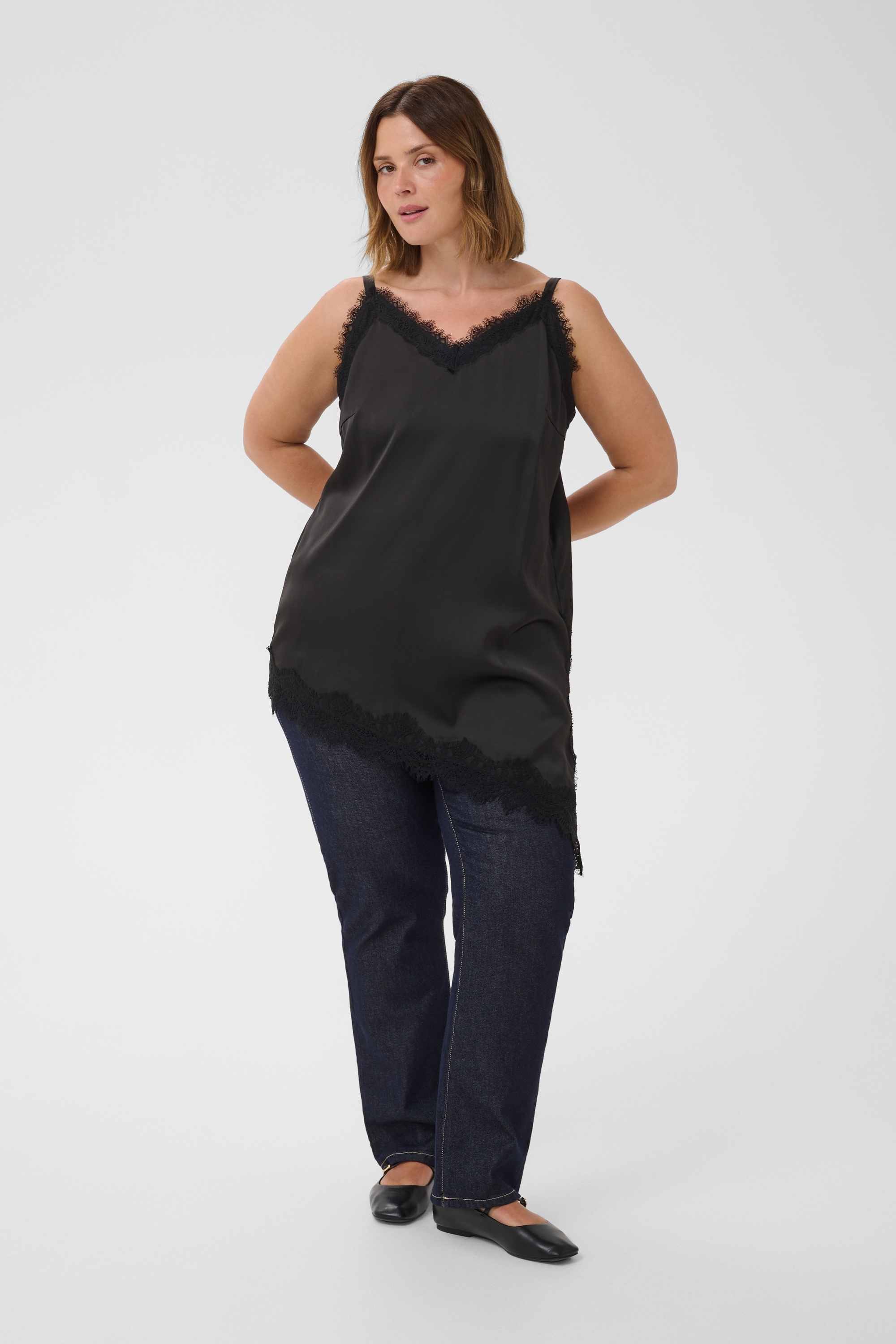 KAFFE Curve Blusentop »Damen Bluse ärmellos KCmiana«