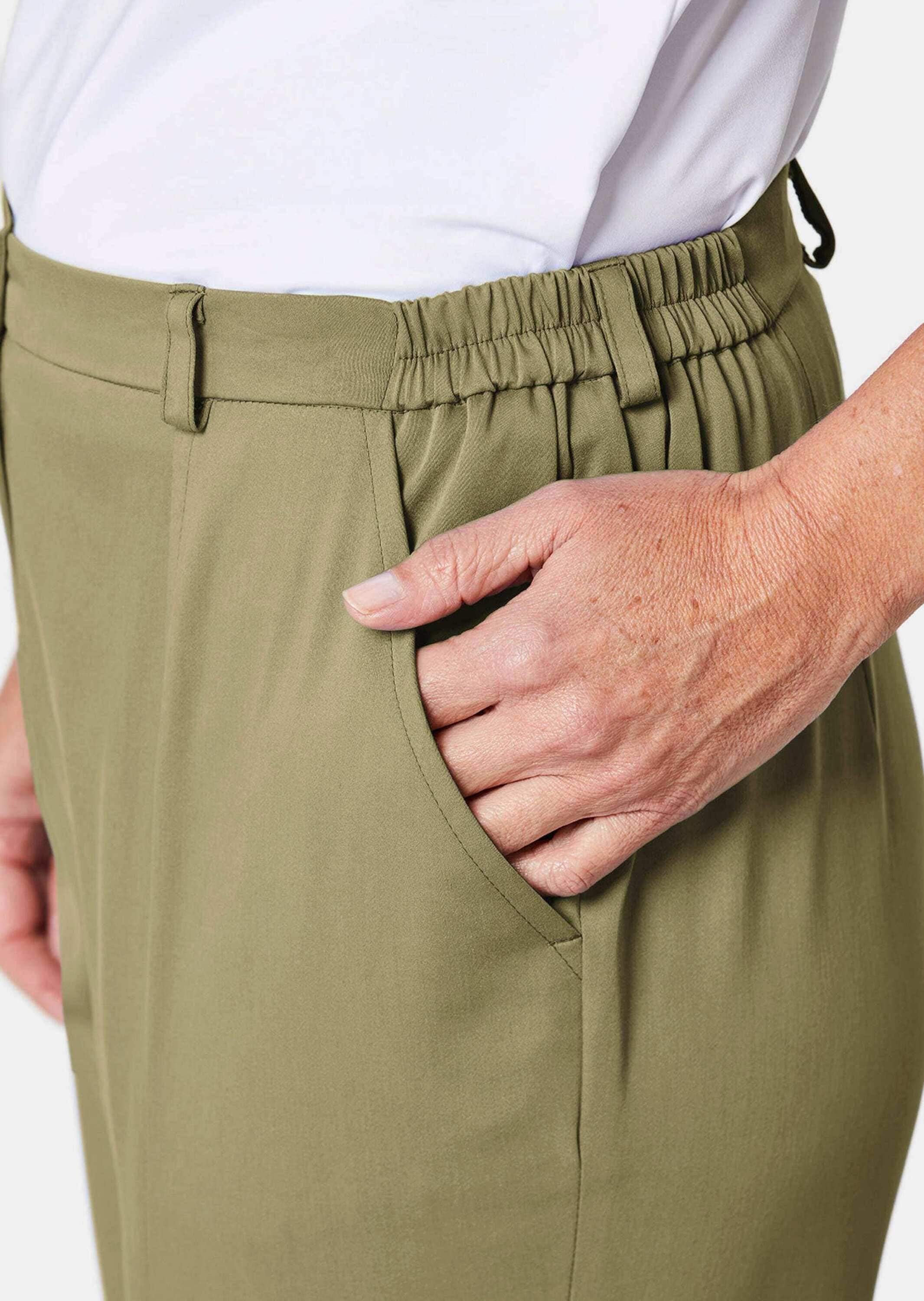GOLDNER Stoffhose »Satinhose Carla Sportive Hose Carla aus trageangenehmen Satin«