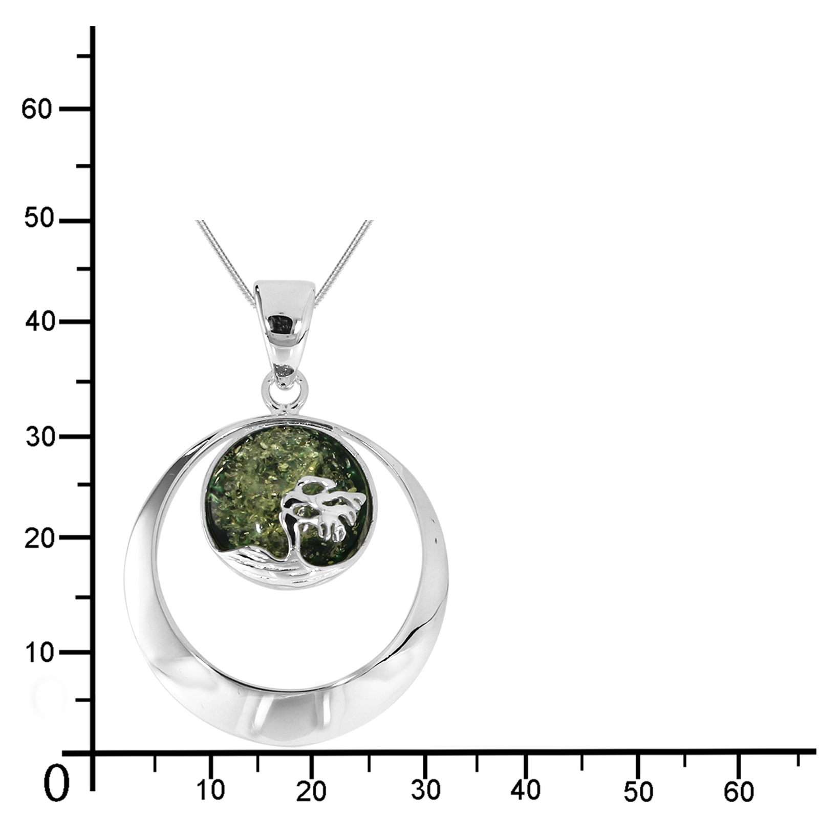 OSTSEE-SCHMUCK Kette mit Anhänger »- Windflüchter 30 mm - Silber 925/000 - Bernstein«