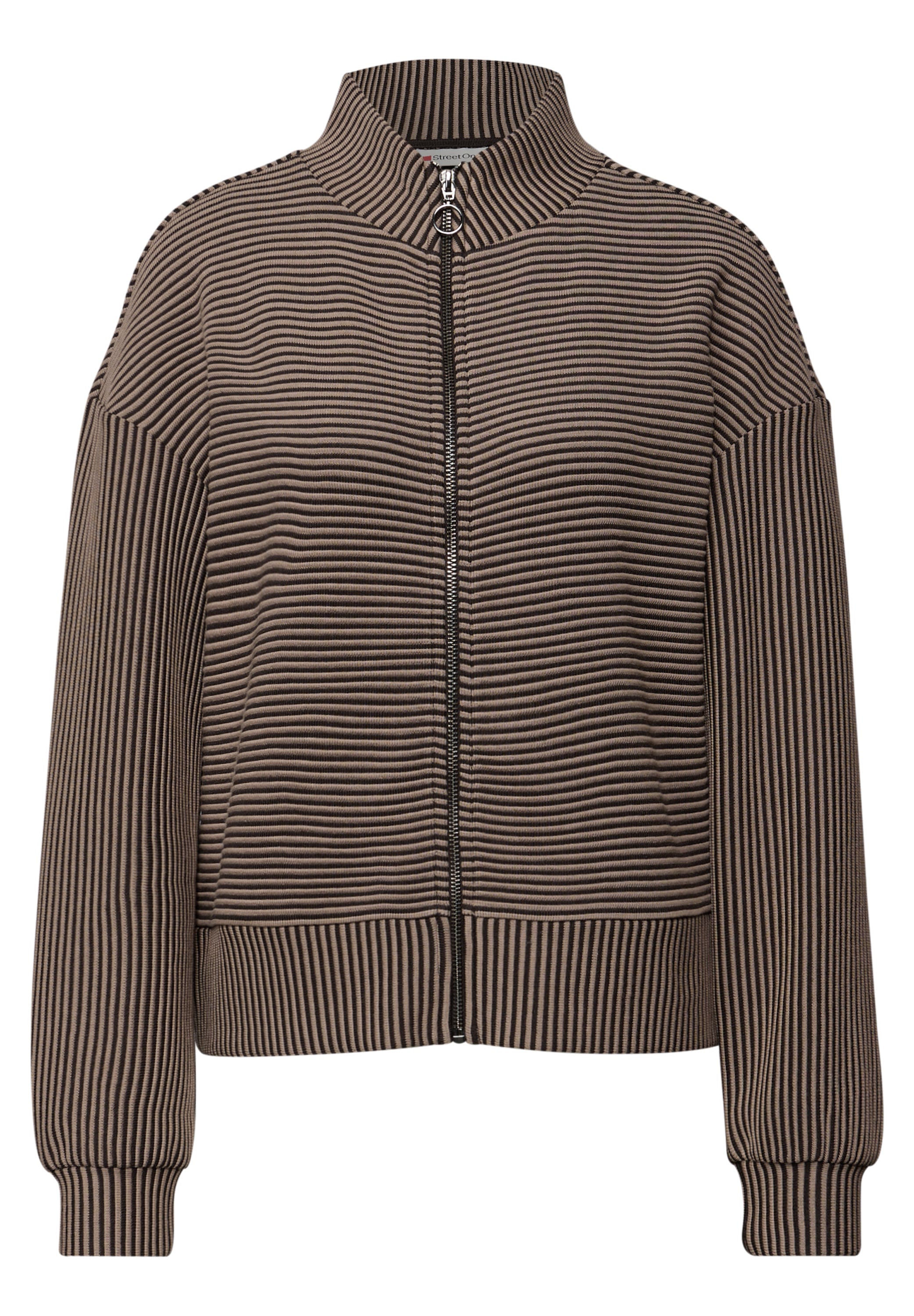 STREET ONE Strickjacke Sweatjacke in Two-Tone-Optik