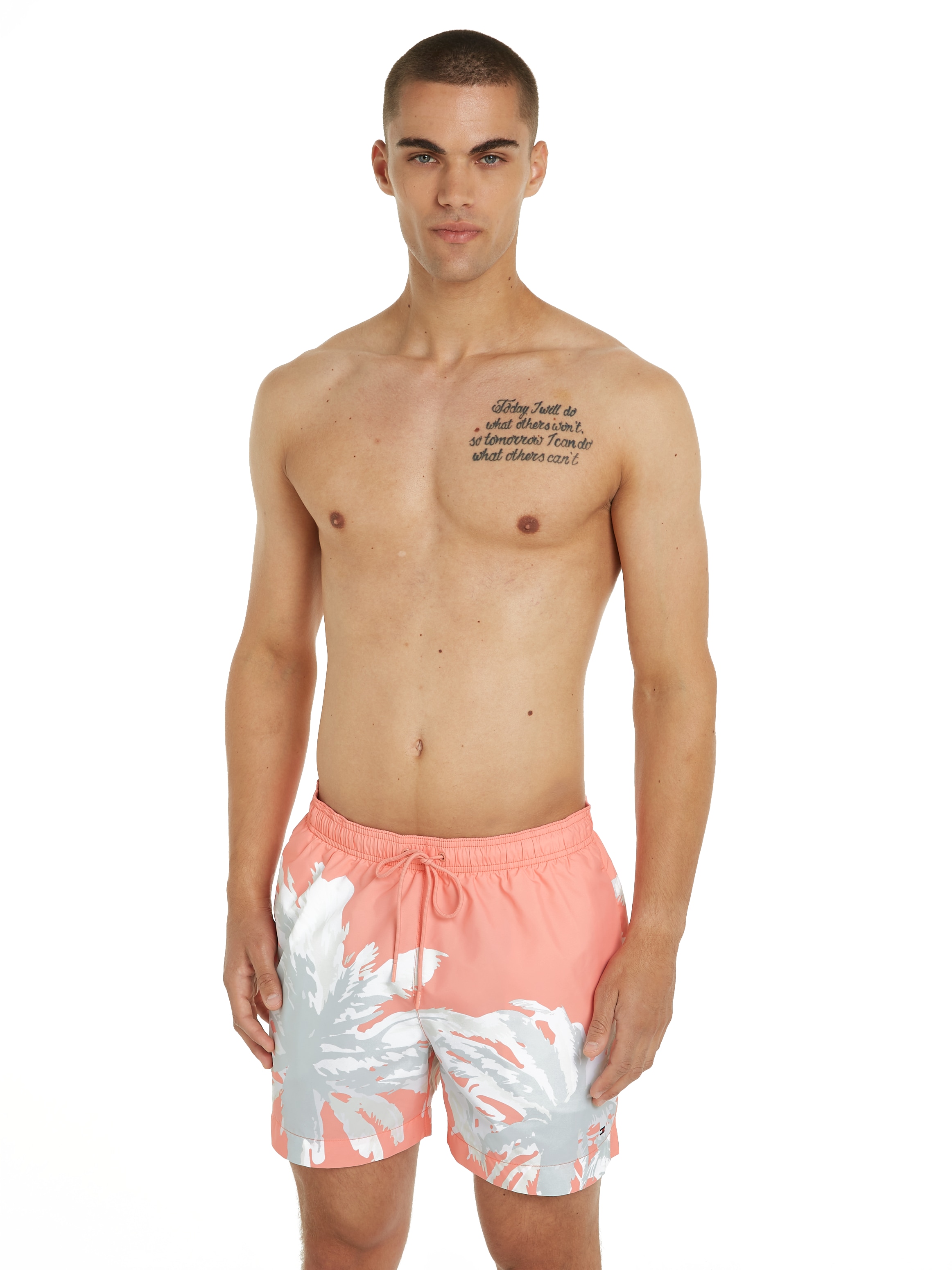 Tommy Hilfiger Swimwear Badeshorts »MEDIUM DRAWSTRING PLACED«, mit Palmenprint