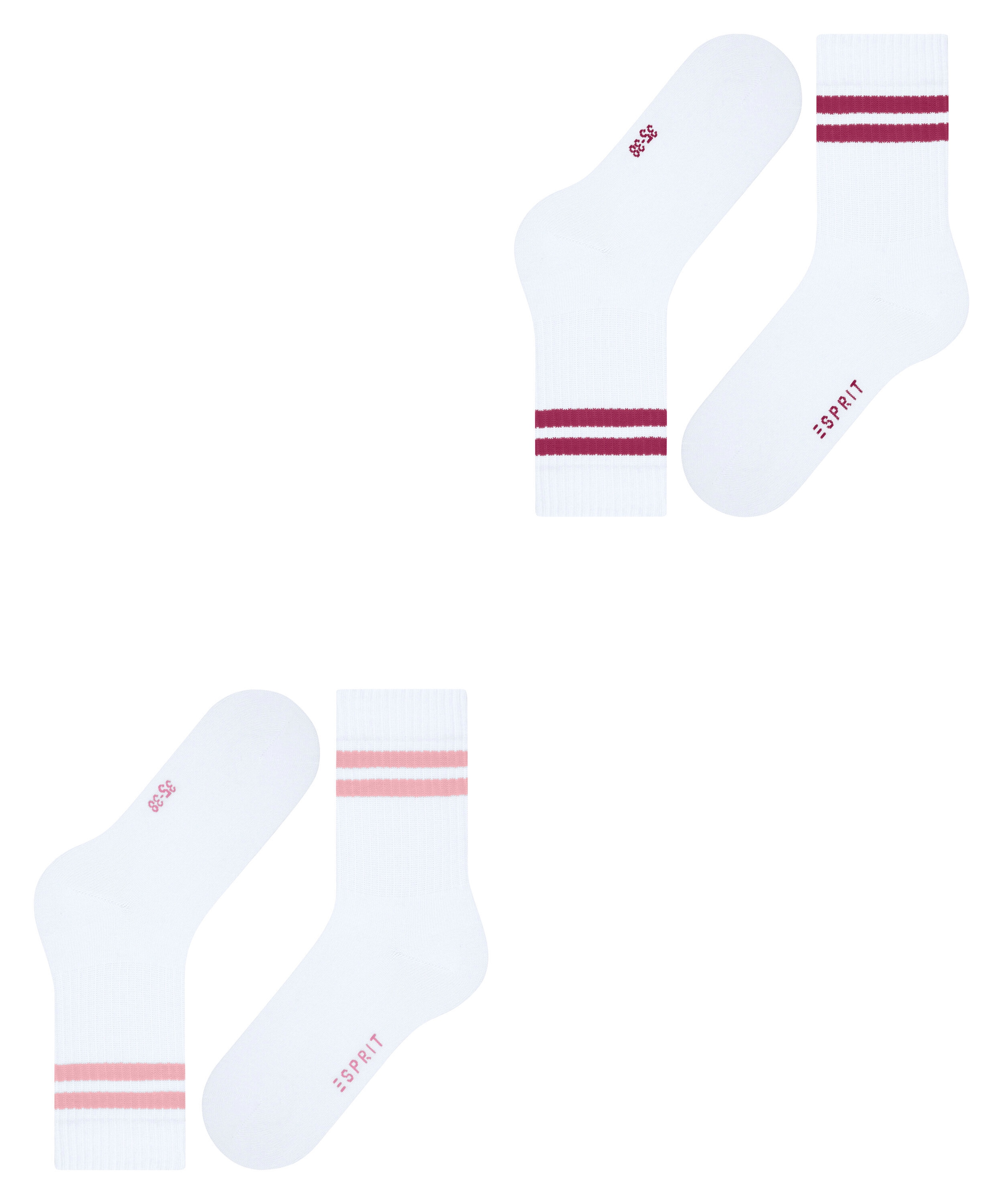 Esprit Tennissocken »Tennis Stripe« 2 Paar,  mit Kontraststreifen, sportliches Design, perfekte Passform