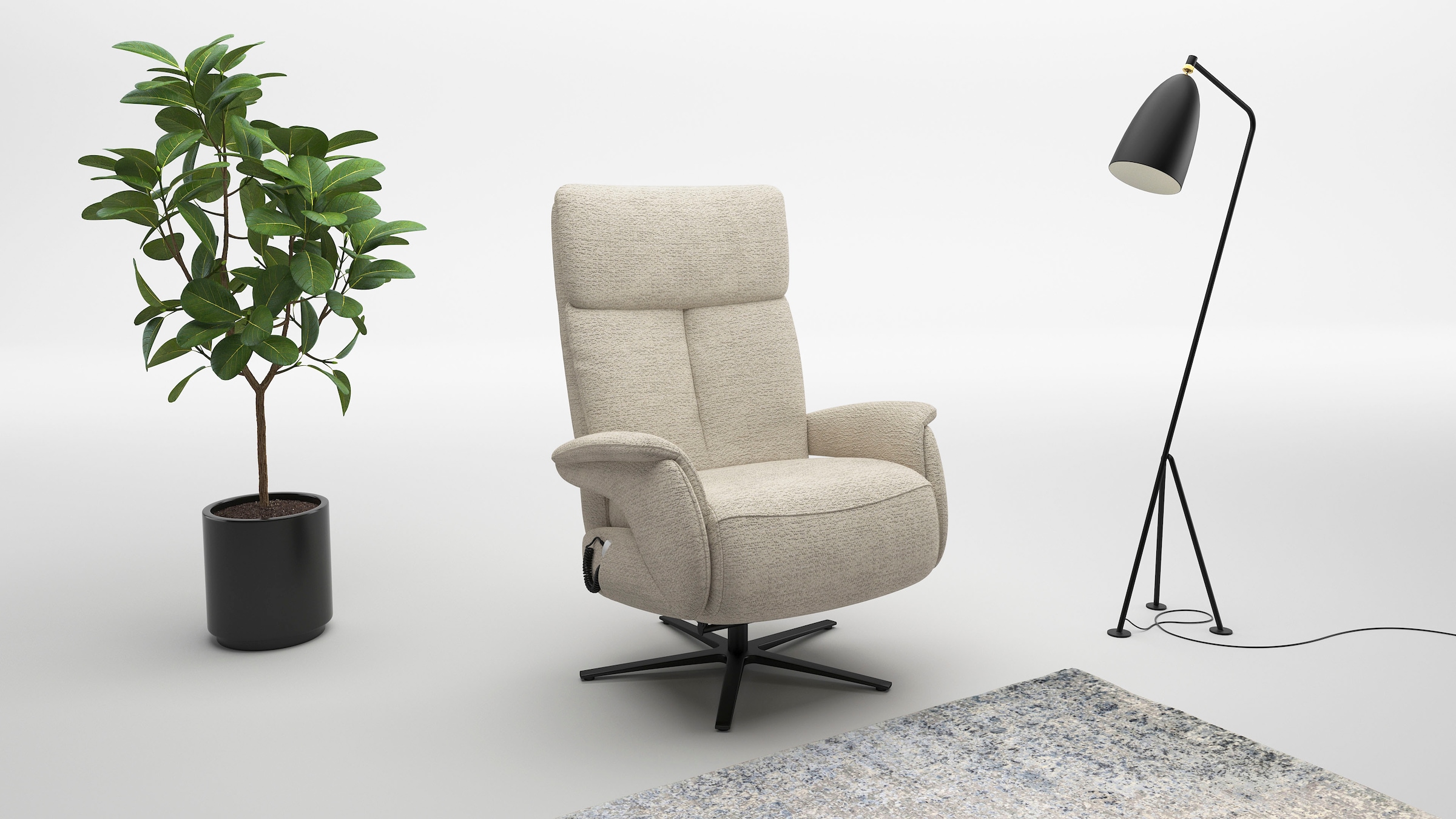 sit&more TV-Sessel "Triple Seven Xtra large, bis 200kg belastbar, mit Herz-Waage Funktion" inkl. Kopfteil- & Drehfunktion, wahlweise mit Akku und