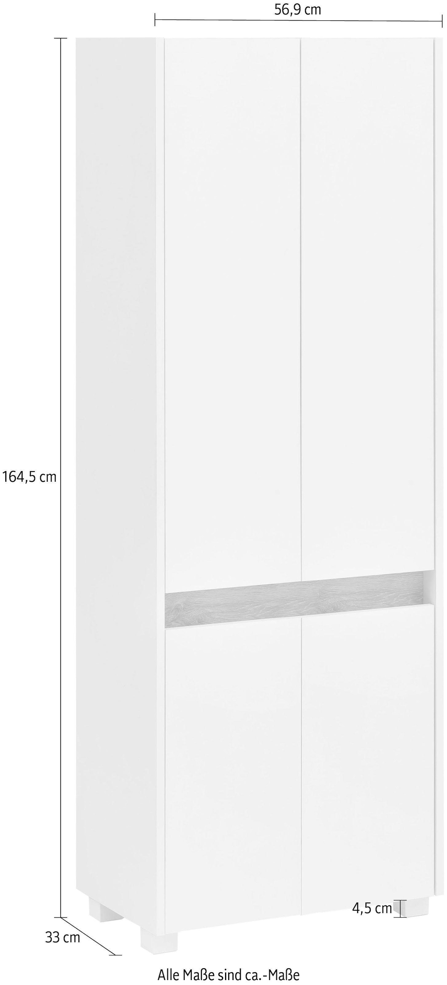 Schildmeyer Hochschrank »Cosmo«, Breite 57 cm, Badezimmerschrank, Blende im modernen  Wildeiche-Look online bei OTTO