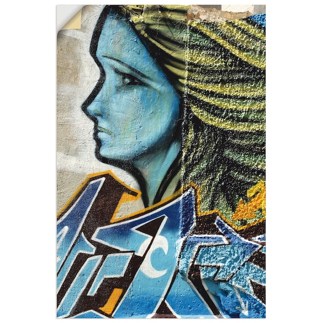Artland Wandbild »Graffiti - Frau in Blau«, klassische Fantasie, (1 St.),  als Alubild, Leinwandbild, Wandaufkleber oder Poster in versch. Größen  bestellen bei OTTO
