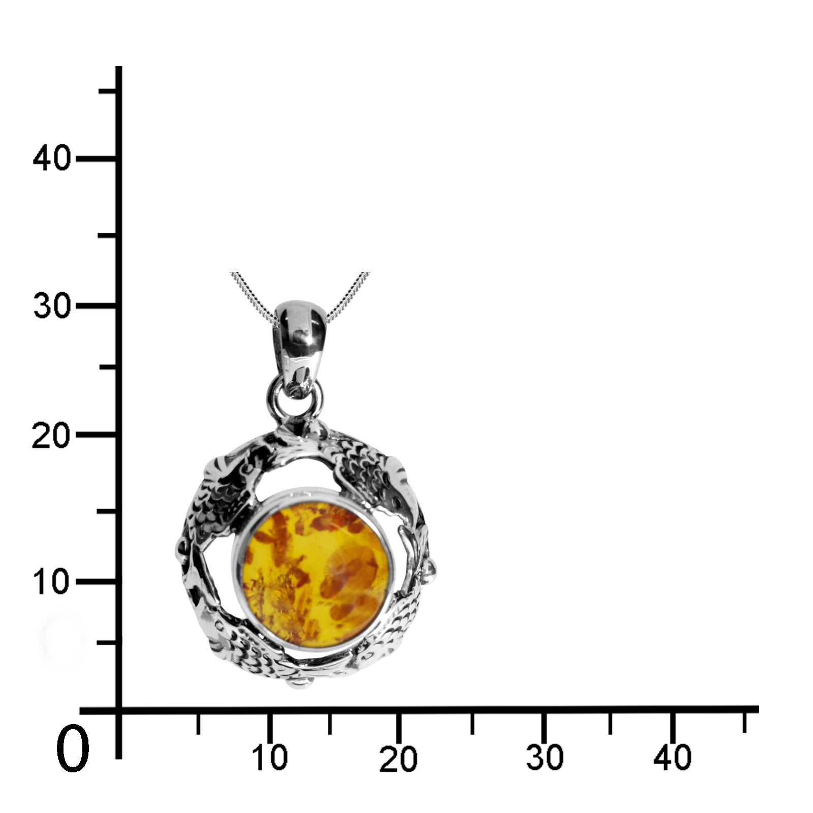OSTSEE-SCHMUCK Kette mit Anhänger »- Fischland 28x20 mm - Silber 925/000 - Bernstein«