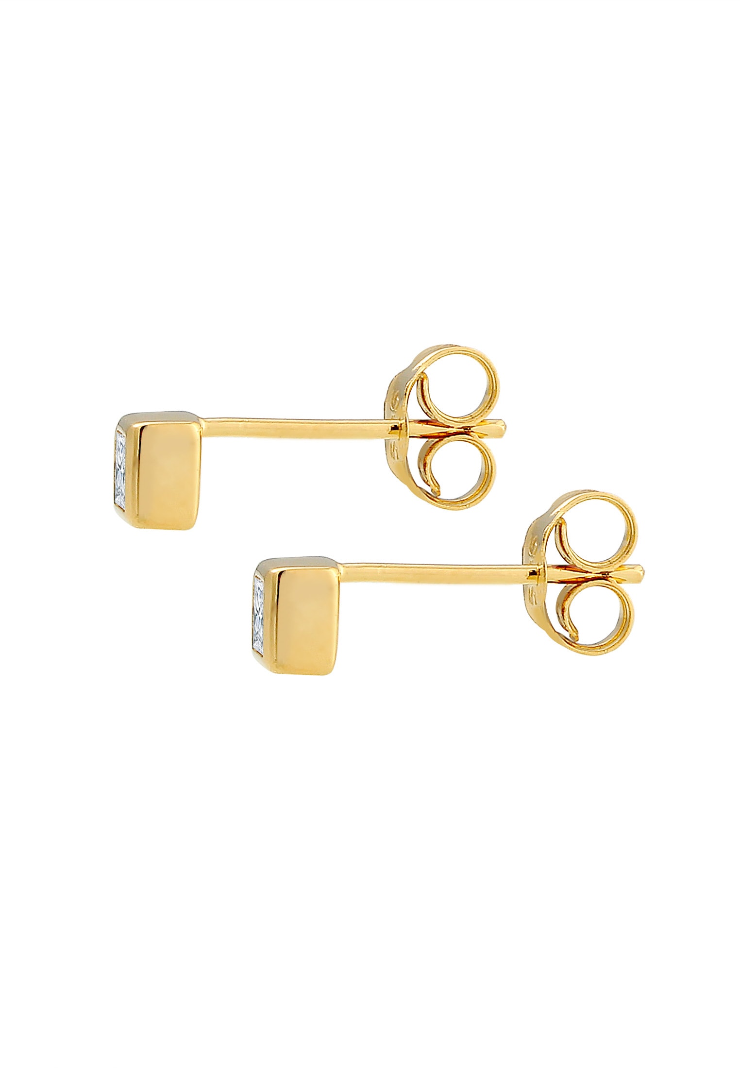 Elli DIAMONDS Paar Ohrstecker »Ohrringe Ohrstecker Quadrat Diamant Weiß Princess Cut (0.2 ct) 585 Gelbgold«