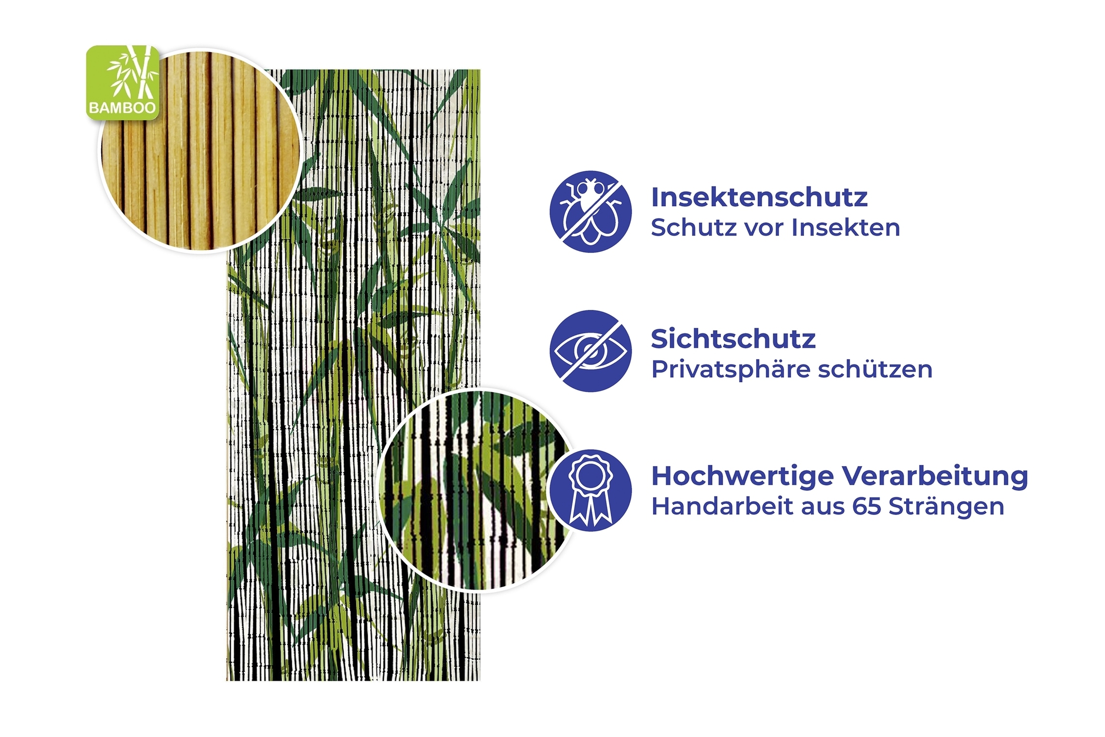 Maximex Türvorhang »Modell Bamboo«, (1 St.), Insekten- und Sichtschutz aus Bambus, für Balkon oder Terrasse