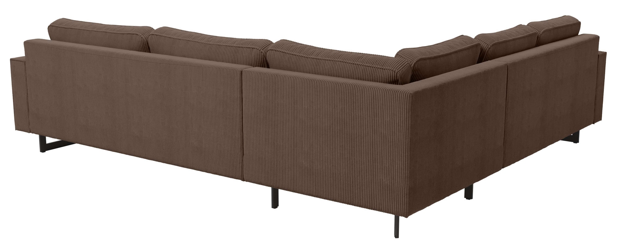 Places of Style Ecksofa »Pinto, 250/290 cm, langer Schenkel, XXL, Ottomane«, Cord, Feincord, Luxus-Microfaser Leder und Chenille