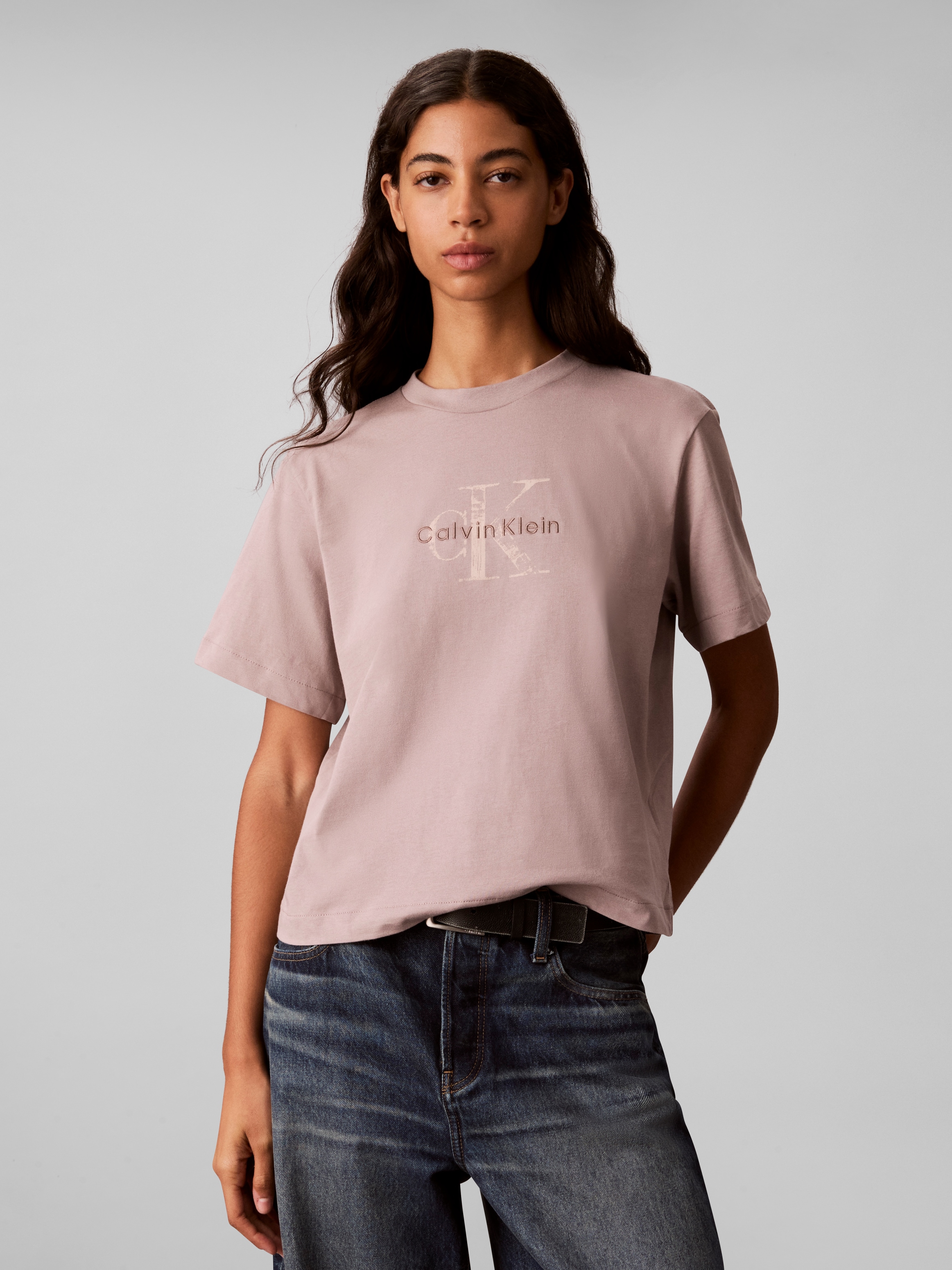 Calvin Klein Jeans T-Shirt »BOXY HAND DRAWN MONOLOGO TEE« Regular fit, Logoschriftzug