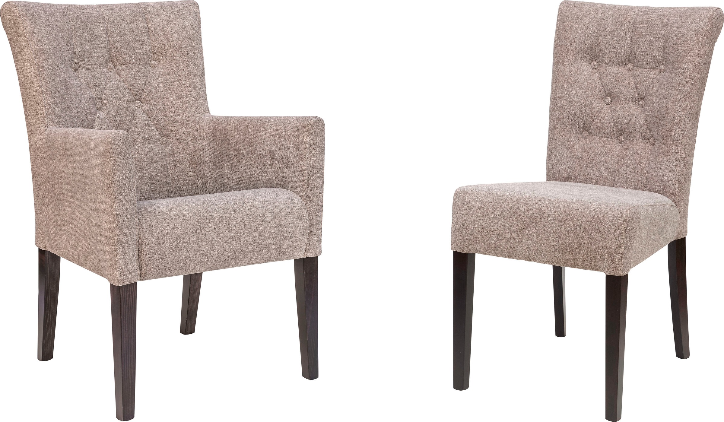 Home affaire Esszimmerstuhl »Queen BESTSELLER«, (Set), 2 St., Feinstruktur, Polsterstuhl mit Knopfheftung, 2er, 4er oder 6er Set