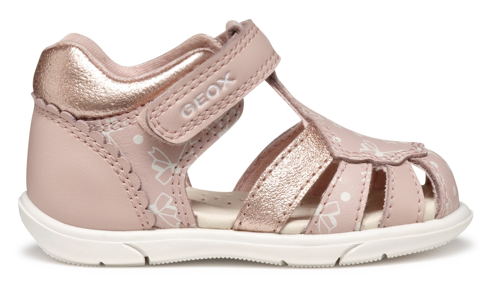 Geox Lauflernschuh »B SANDAL ZAPITO GIRL«, Glitzersandale, Klettschuh, Babyschuh im Metallic Look