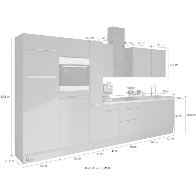 OPTIFIT Küchenzeile »Aken«, mit E-Geräten, Breite 360 cm bestellen bei OTTO