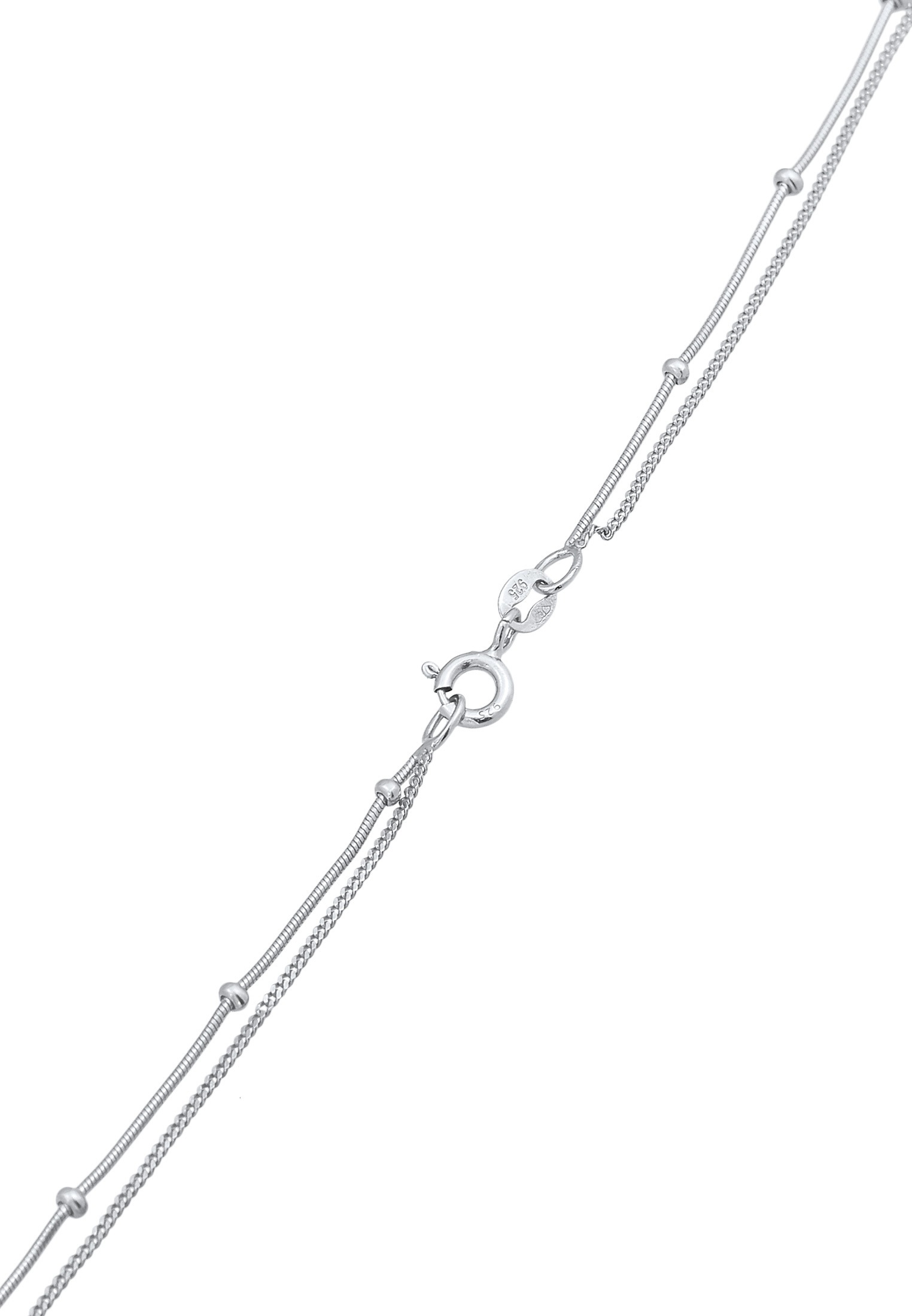 Elli Silberkette »Halskette 2-lagig Layer Plättchen Kreis 925 Silber«