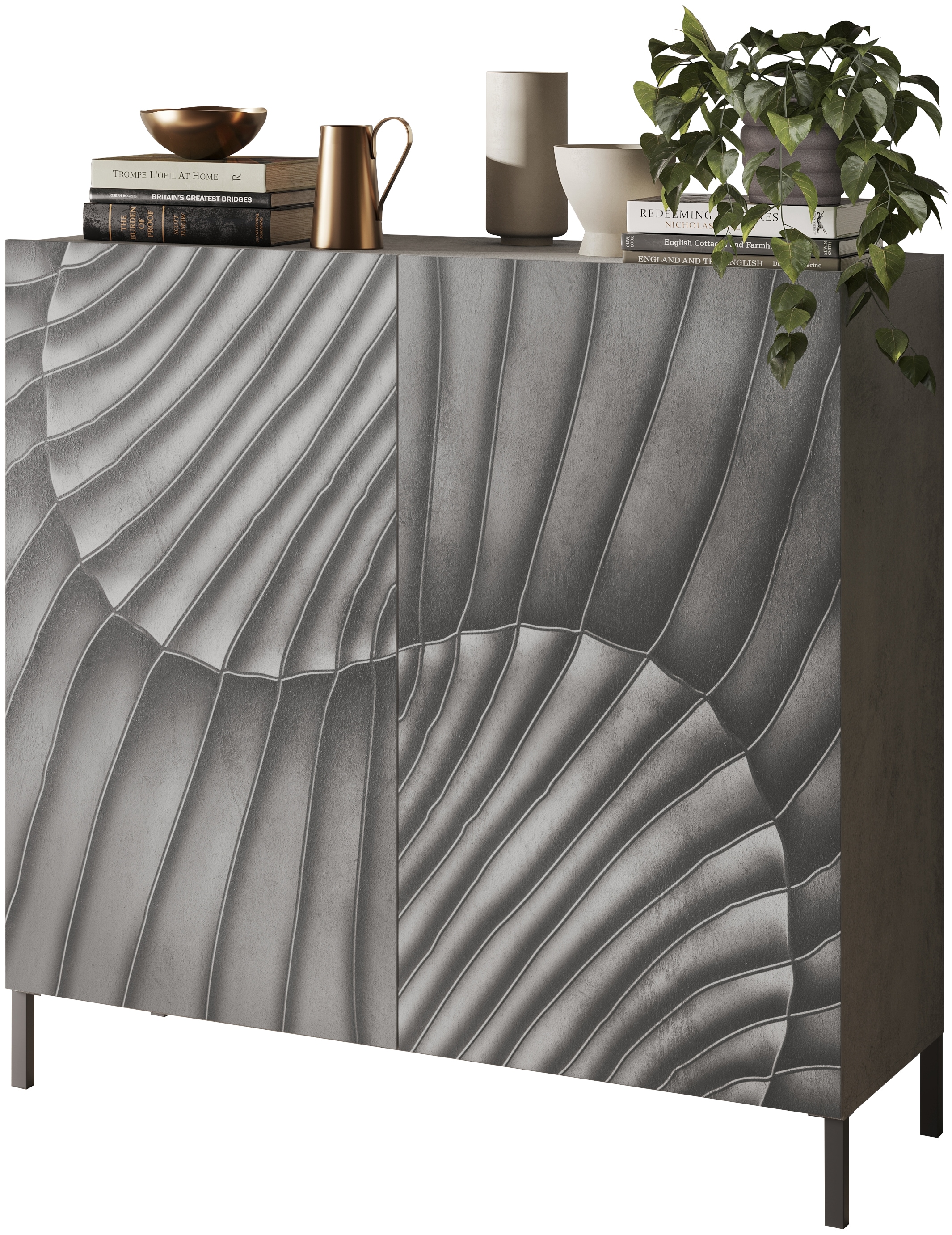 INOSIGN Highboard »Snake, Kommode, Anrichte, Stauraummöbel, Höhe 123 cm, Breite 121 cm«, moderne Wohnmöbel, 2 Türen, viel Stauraum, stilvoll und funktional