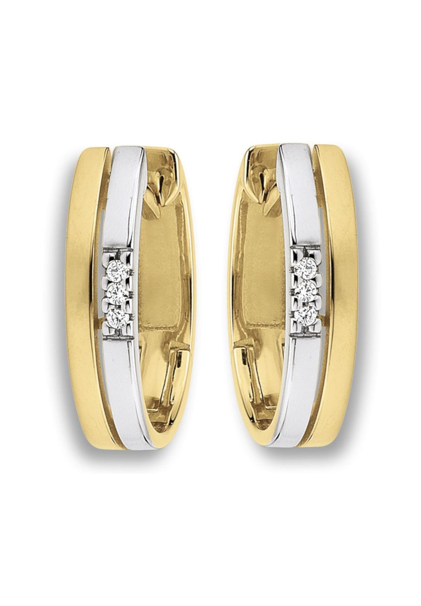 ONE ELEMENT Paar Creolen »0.03 ct  Diamant Brillant Ohrringe   Creolen aus 585 Gelbgold«