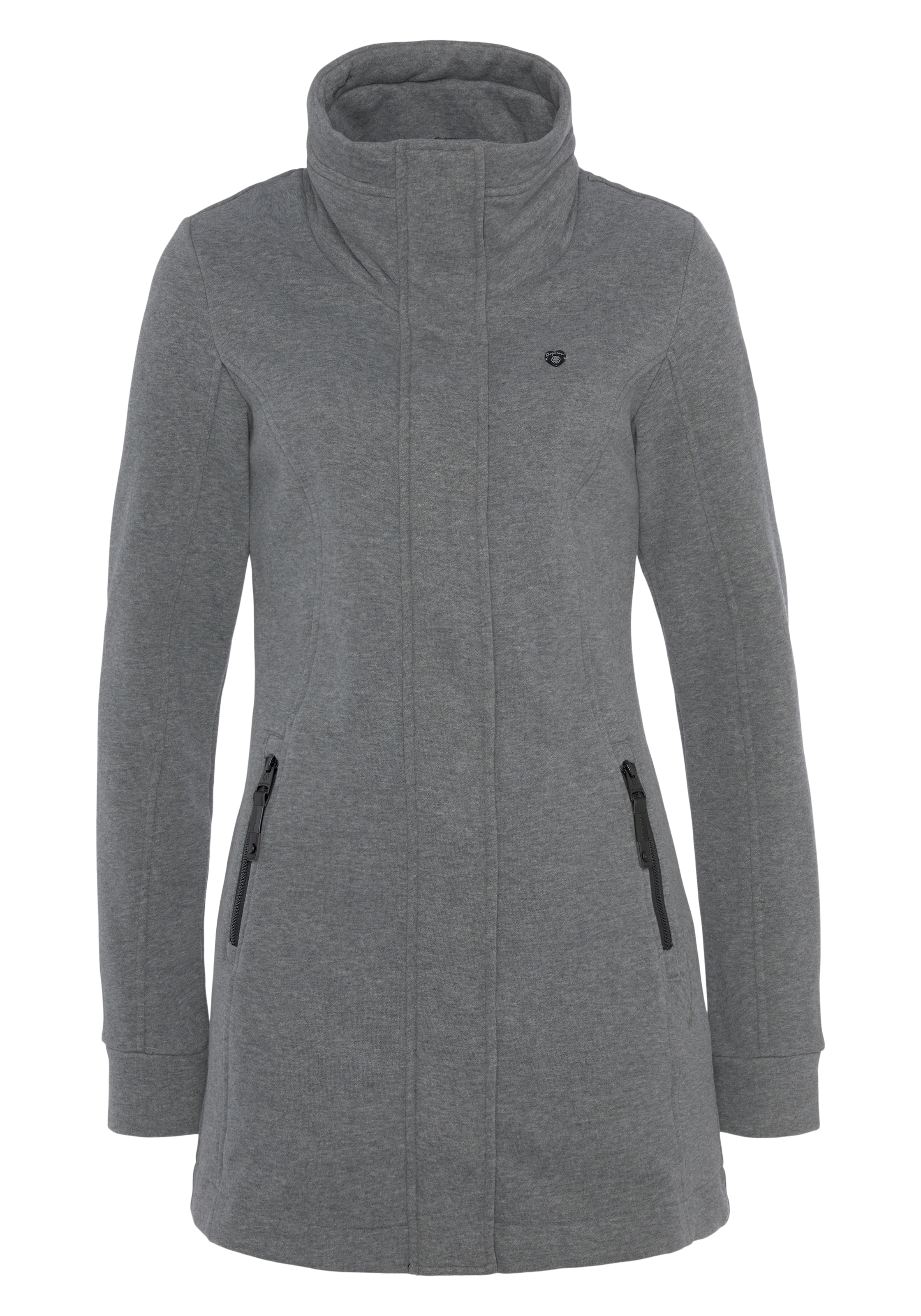 Sweatjacke »Sweatshirt LETRICE«, mit verdecktem Reißverschluss und Stehkragen