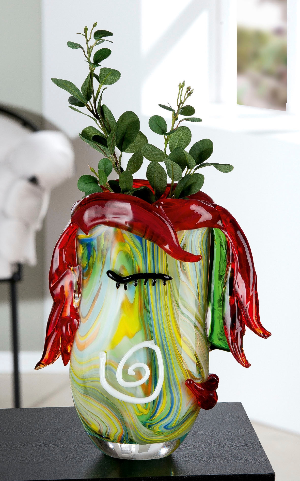 Casablanca by Gilde Tischvase »Curly«, (1 St.), dekorative Vase aus Glas, Blumenvase