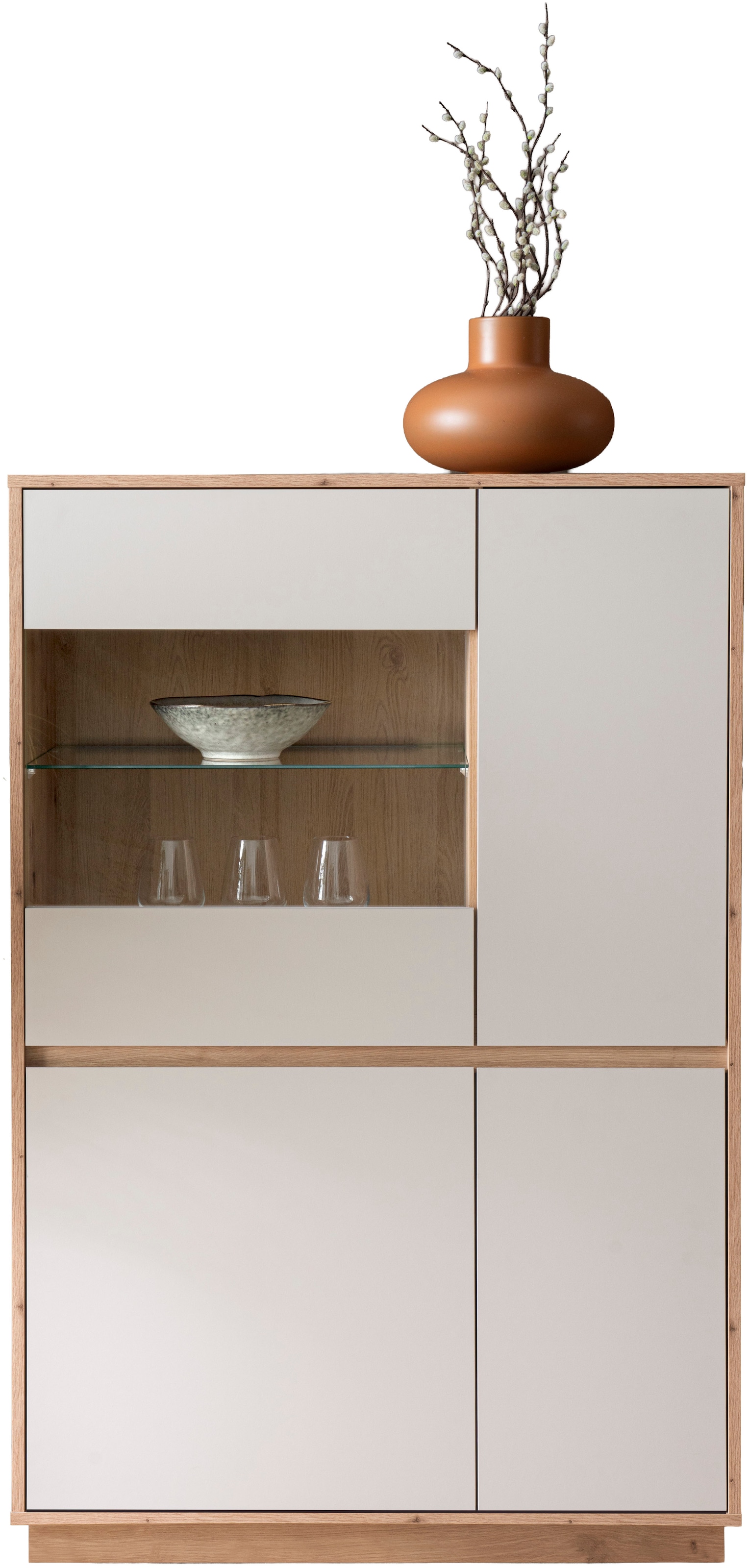 Home affaire Vitrine »Sonora, moderne Glasvitrine, Stauraumelement, Schrank« filigrane Rahmenoptik, ausreichend Stauraum, vielseitig einsetzbar