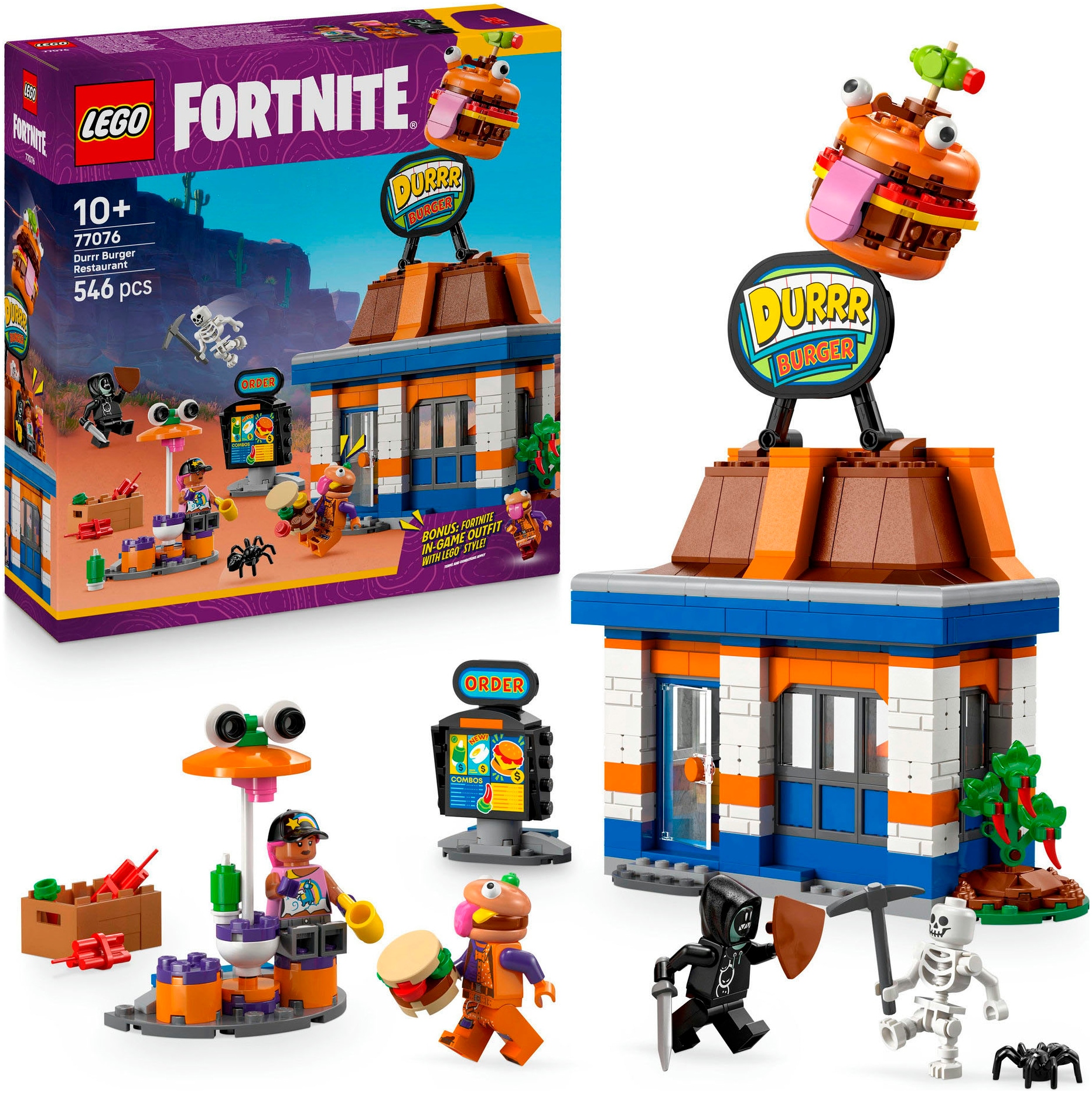 Lego Konstruktionsspielsteine »Durrr Burger Restaurant (77076), LEGO Fortnite« Made in Europe in bunt