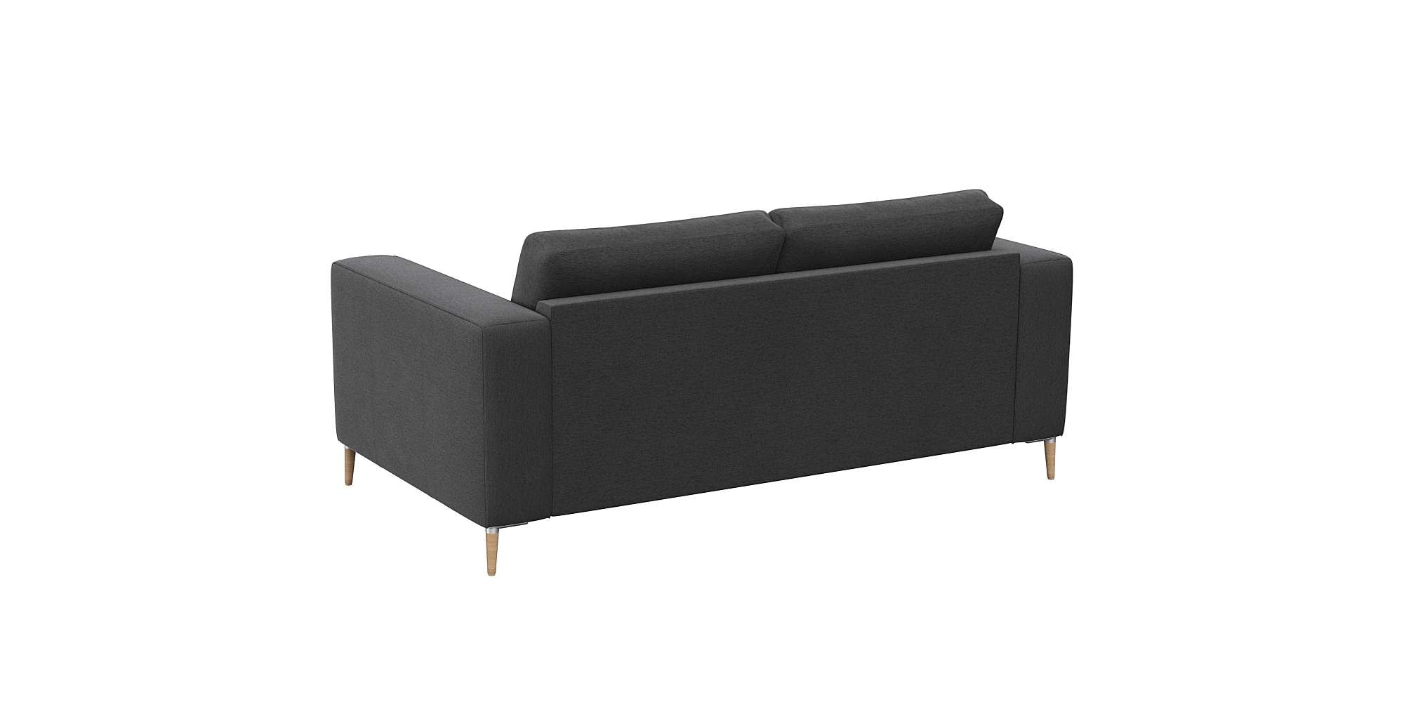 FLEXLUX 2-Sitzer »Fiore Designsofa, bequem und komfortabel durch hochwertigen Sitzaufbau« breite Armlehnen, Kaltschaum, Füße Alu+ Eiche