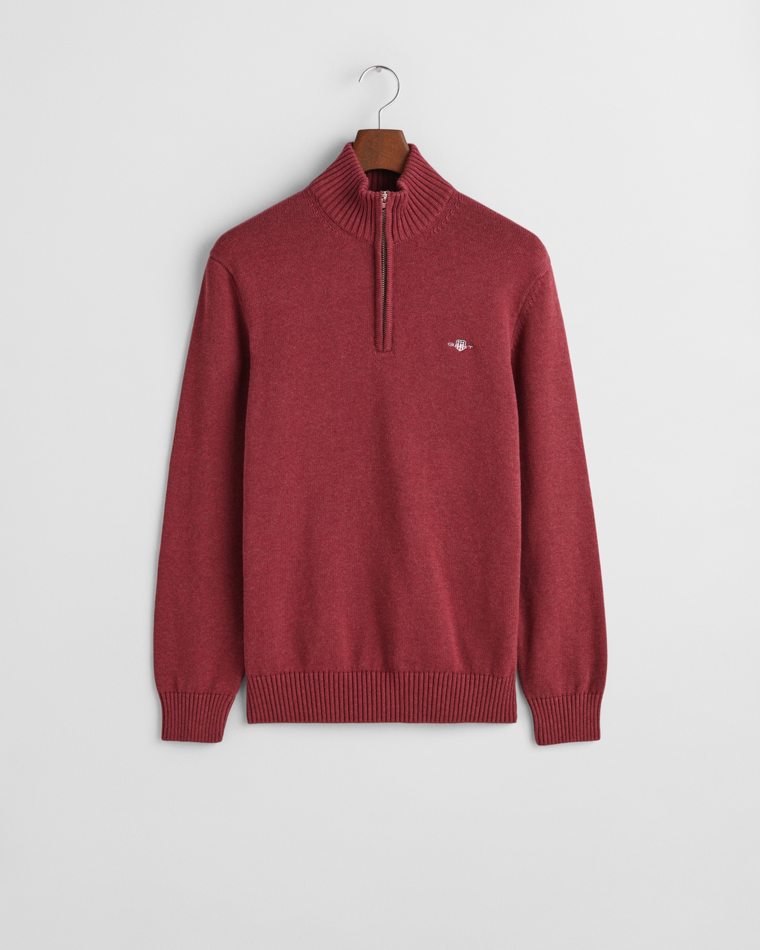 Gant Troyer »CASUAL COTTON HALF ZIP«, mit grafischer Logostickerei auf der Brust