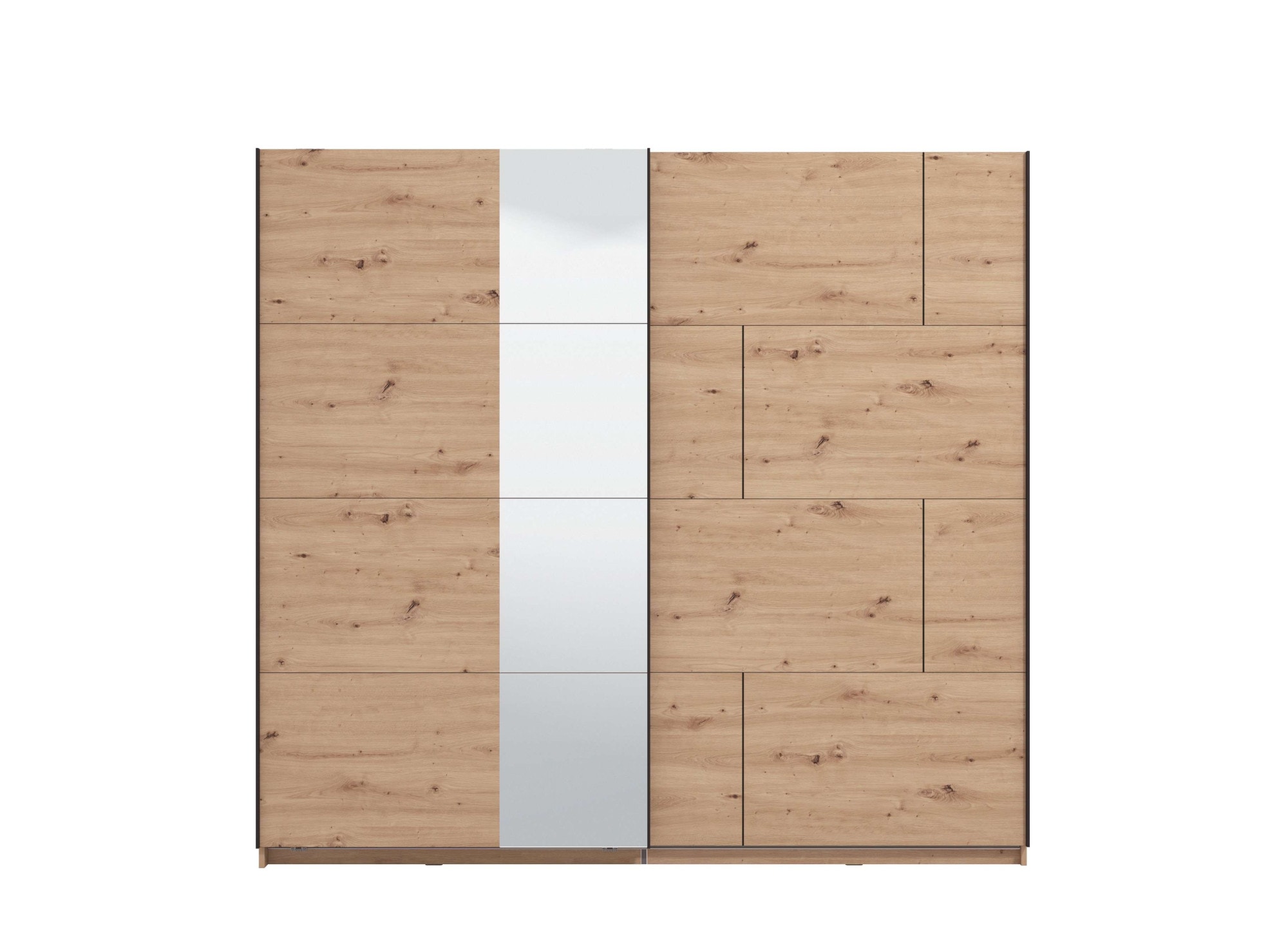 Home affaire Schwebetürenschrank »Aleria Schiebetürenschrank, Kleiderschrank, Wäscheschrank, Garderobe« mit Spiegel, 2 Metallkleiderstangen, in 2 Farben, Breite 220