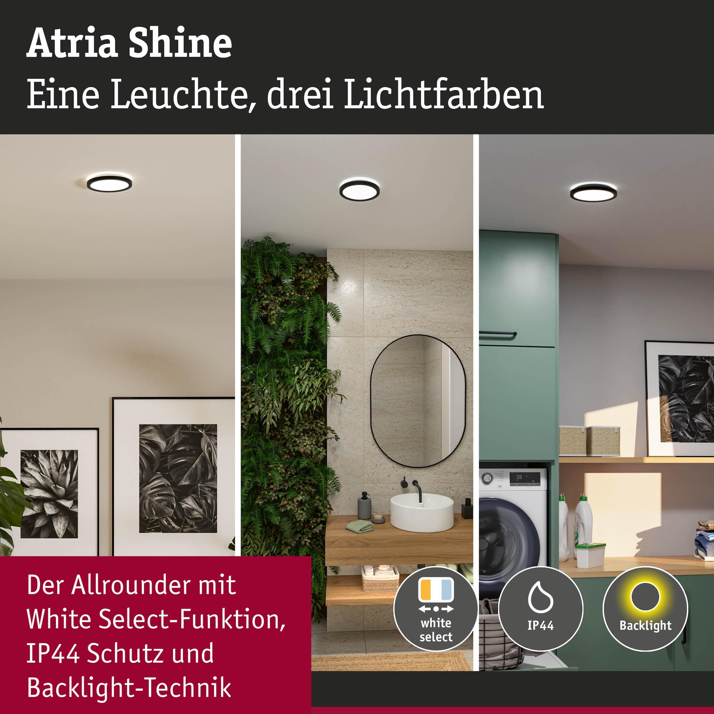 Paulmann LED Panel »Atria Shine IP44 rund 190mm 7,6W 1100lm 3000 - 6500K« LED-Modul 1 Stk. Tageslichtweiß Farbwechsler