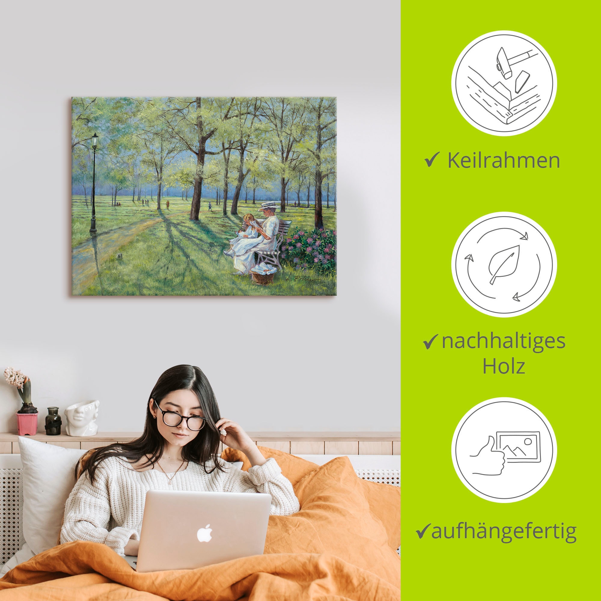 Artland Wandbild »Im Park«, Wiesen & Bäume, (1 St.), als Alubild, Outdoorbild, Leinwandbild in verschied. Größen