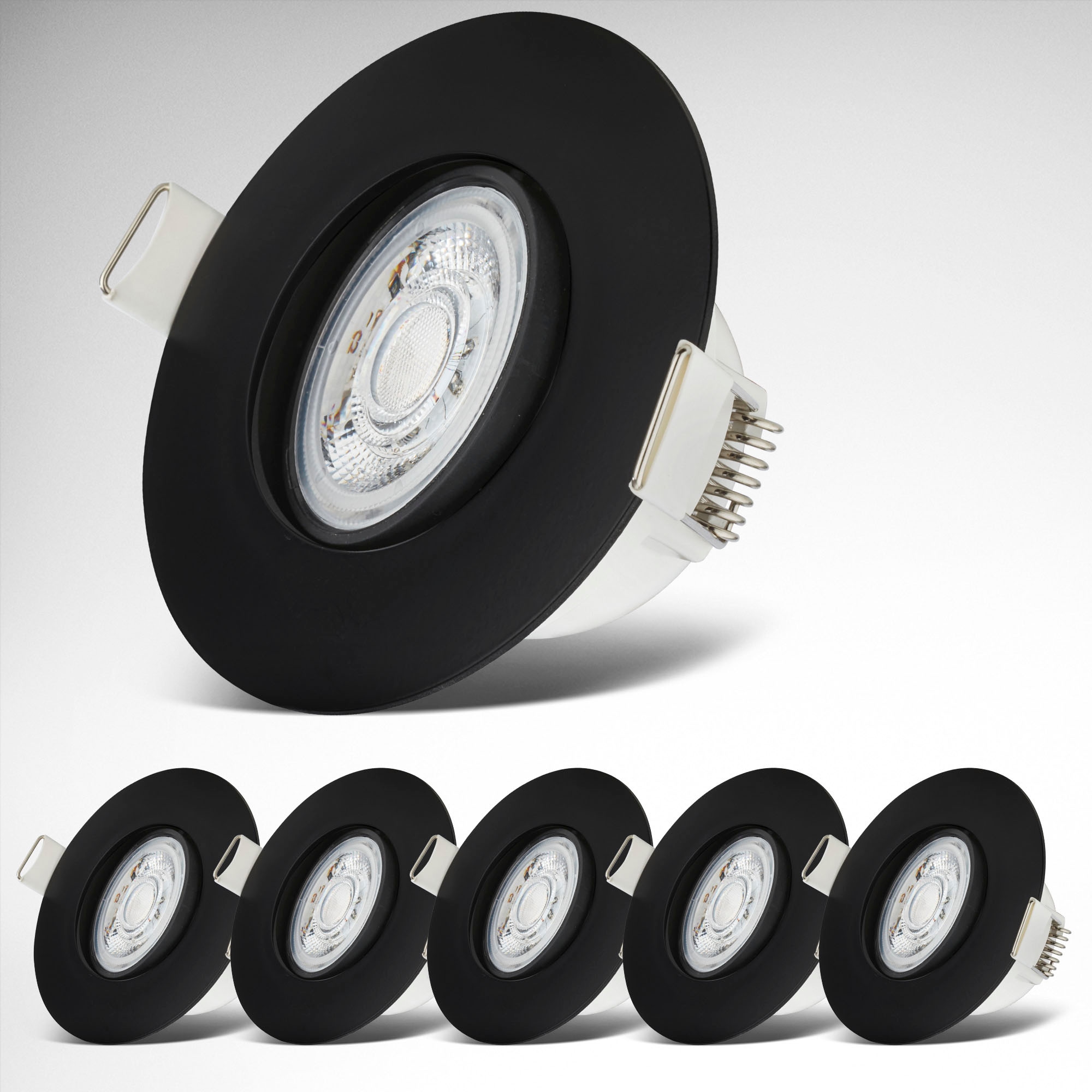 B.K.Licht LED Einbauleuchte »BK_EL1583 LED Bad Einbauleuchten IP65 6er-Set Schwenkbar«,  4,9W 480Lm 3.000K