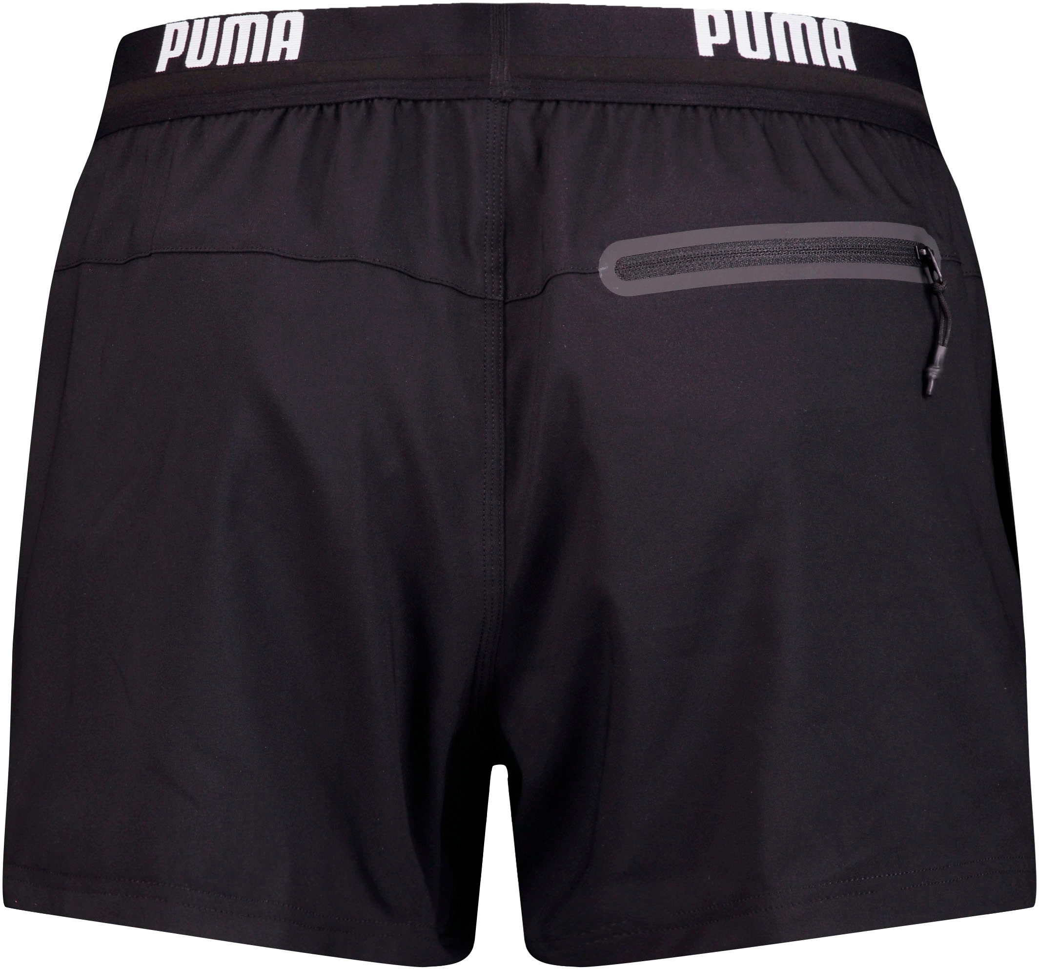 PUMA Badeshorts »PUMA SWIM MEN LOGO SHORT LENGTH SWIM SHORTS«, Seitentaschen, Gesäßtasche mit Reißverschluss, Kordelzug