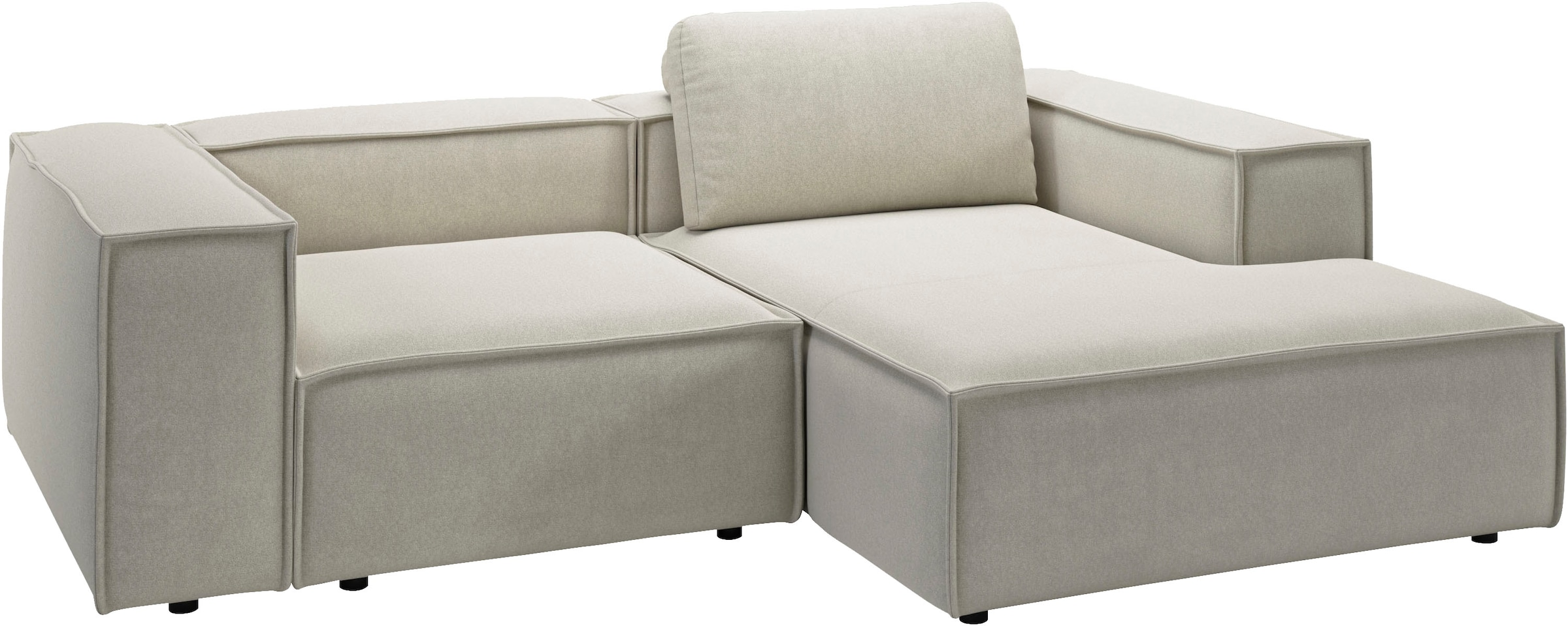 Places of Style Ecksofa »Watertown, kompakte L-Form, 246 cm breite für kleinere Räume«, modernes Ecksofa mit Feincordbezug, platzsparend & bequem