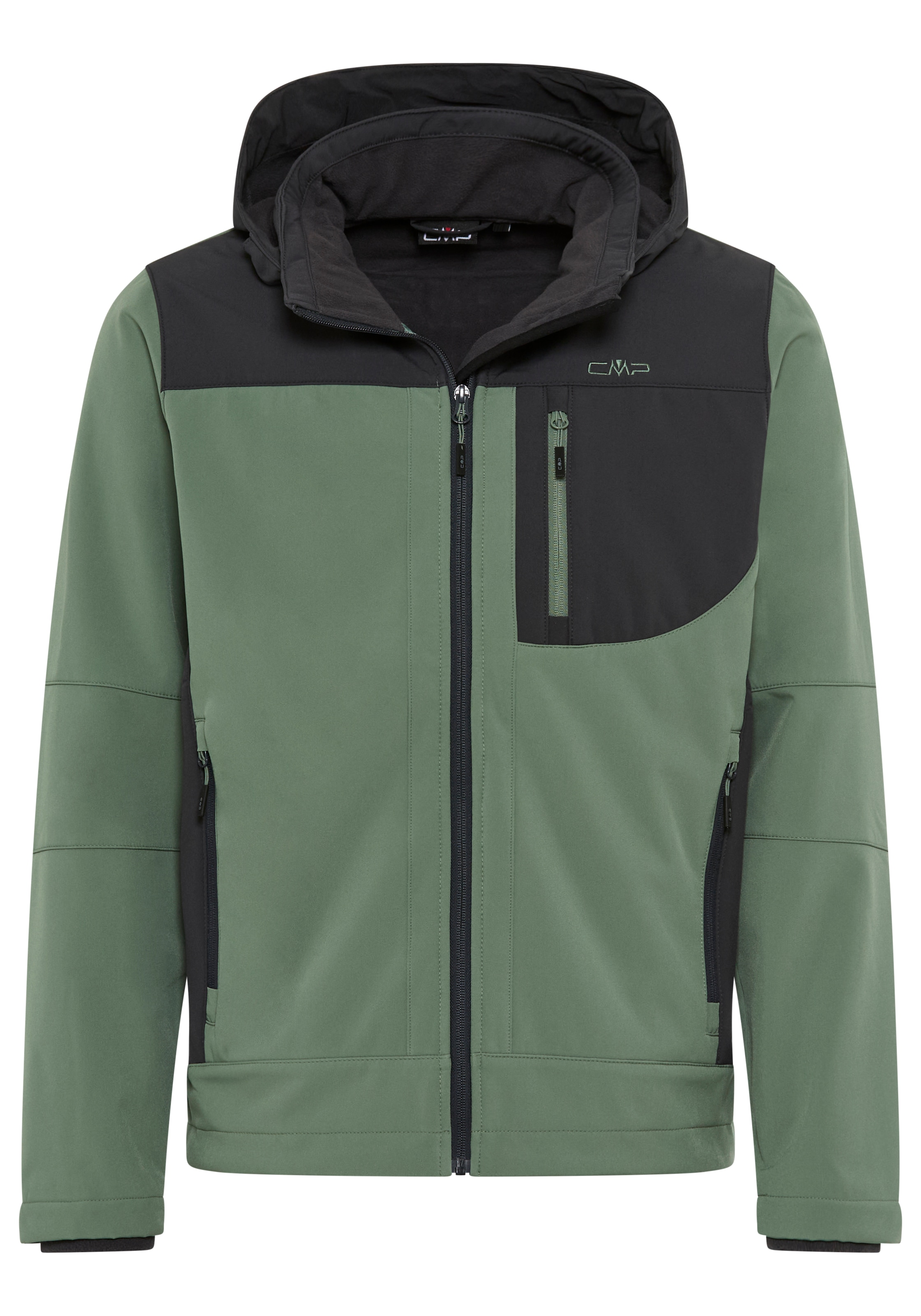CMP Softshelljacke mit Kapuze Wasserabweisend & Winddicht & Atmungsaktiv, Übergangsjacke