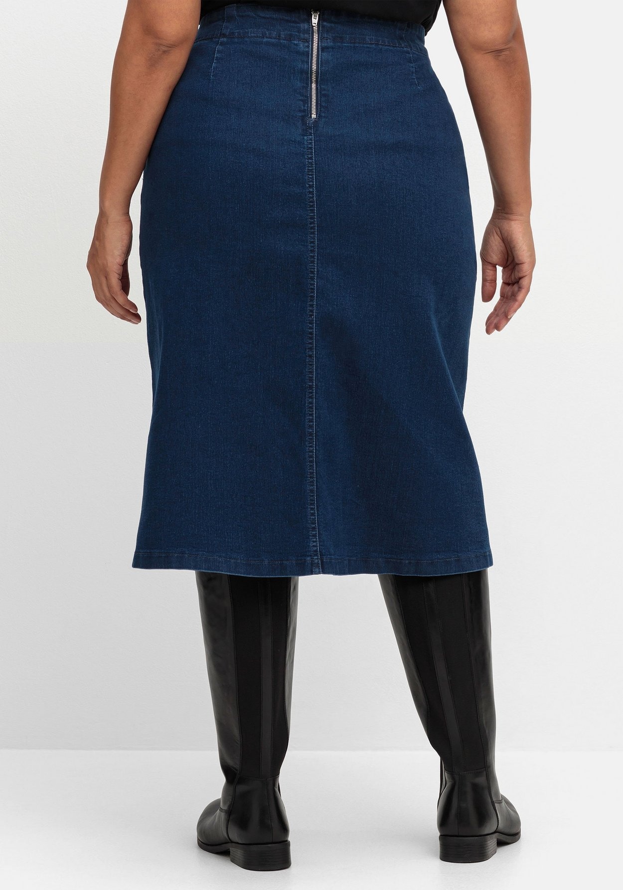 Sheego Jeansrock »Jeansrock mit Zierknopfleiste, in A-Linie«