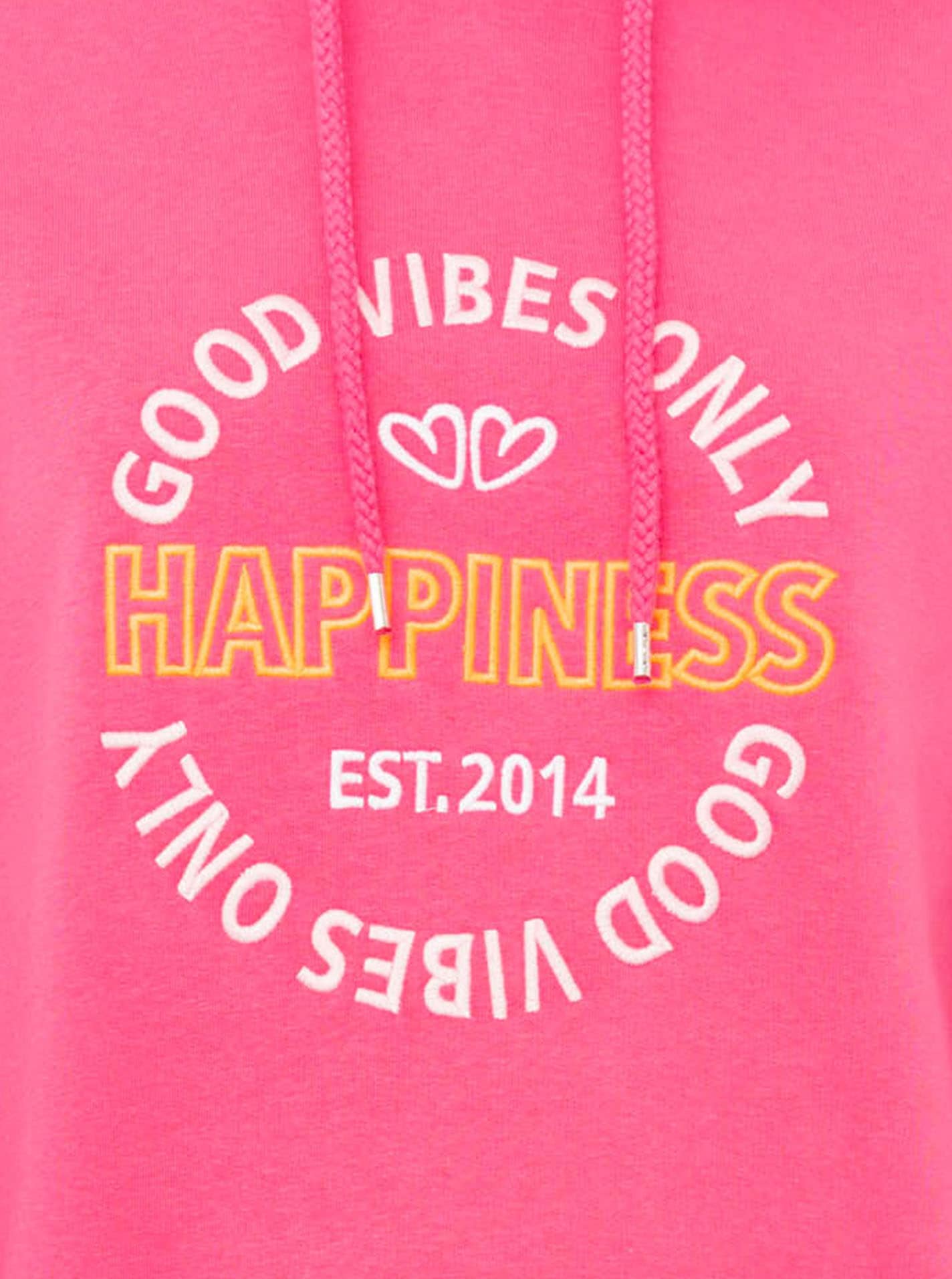Zwillingsherz Hoodie »"Good Vibes"«, gestickter Schriftzug, Kapuze, Langarm, Kängurutasche, Kordelzug

