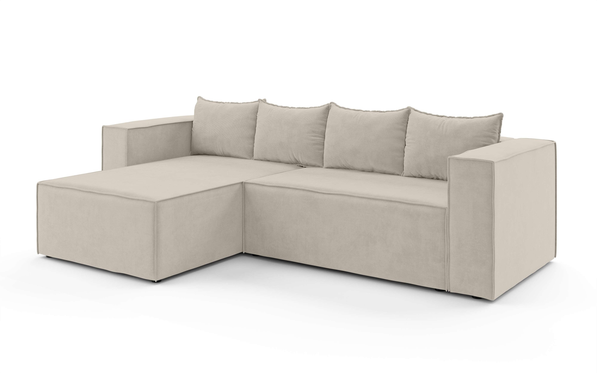 Home affaire Ecksofa »LINCOLNVILLE mit Bettfunktion und Bettkasten, Maße B/H/T 244/76/150 cm« L-Form mit Wellenunterfederung, Recamiere beidseitig montierbar