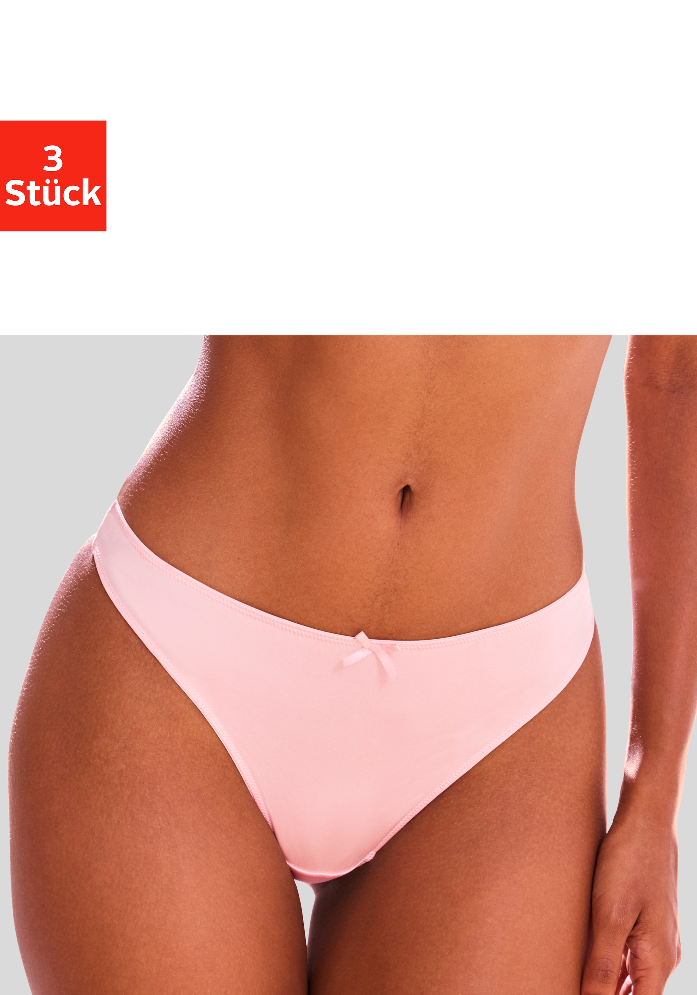 petite fleur String Packung, 3 Stk. mit blumiger Spitze