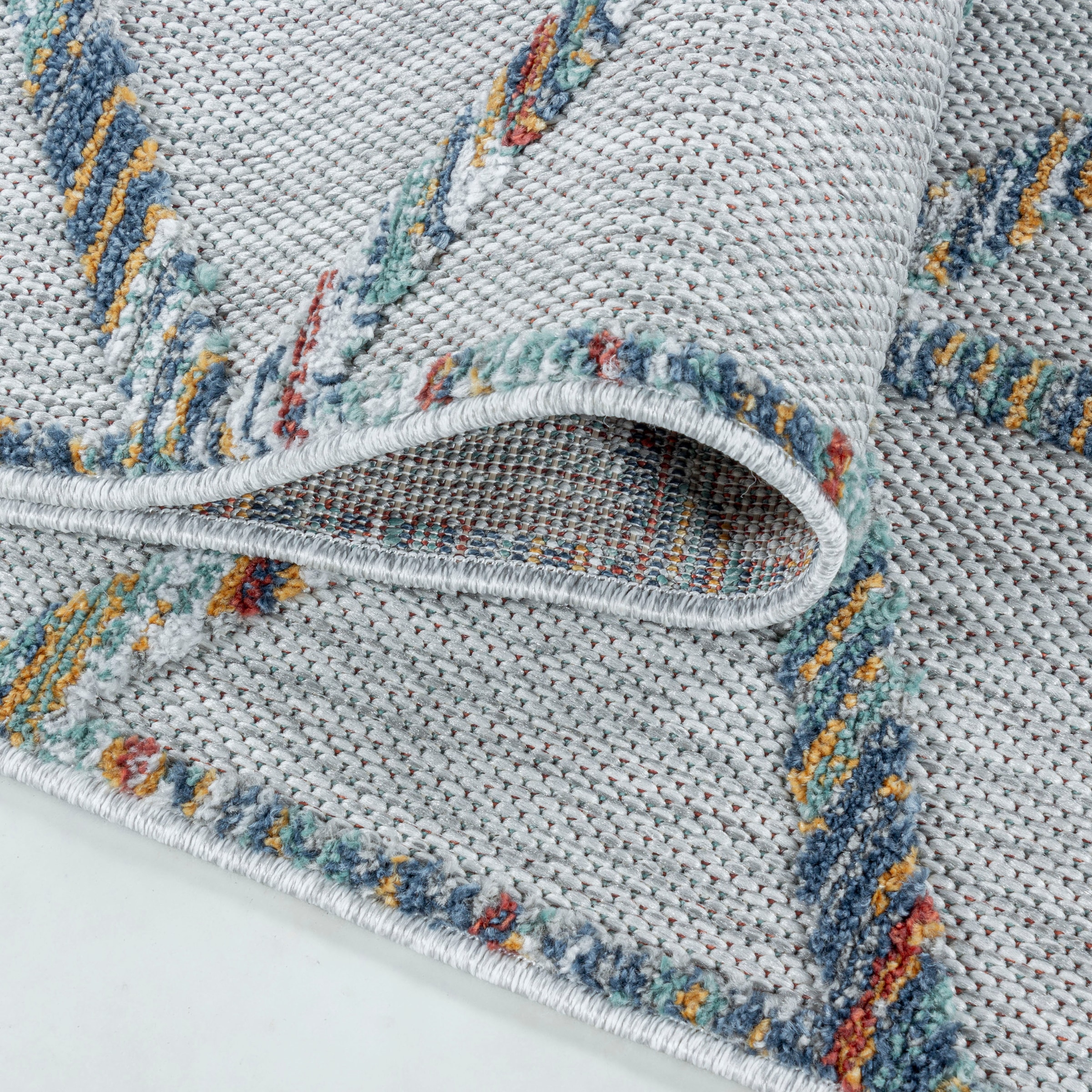Ayyildiz Teppiche Teppich »BAHAMA 5151«, rechteckig, 8 mm Höhe, Läufer, Flachflor mit Hoch-Tief-Struktur, In-und Outdoor geeignet
