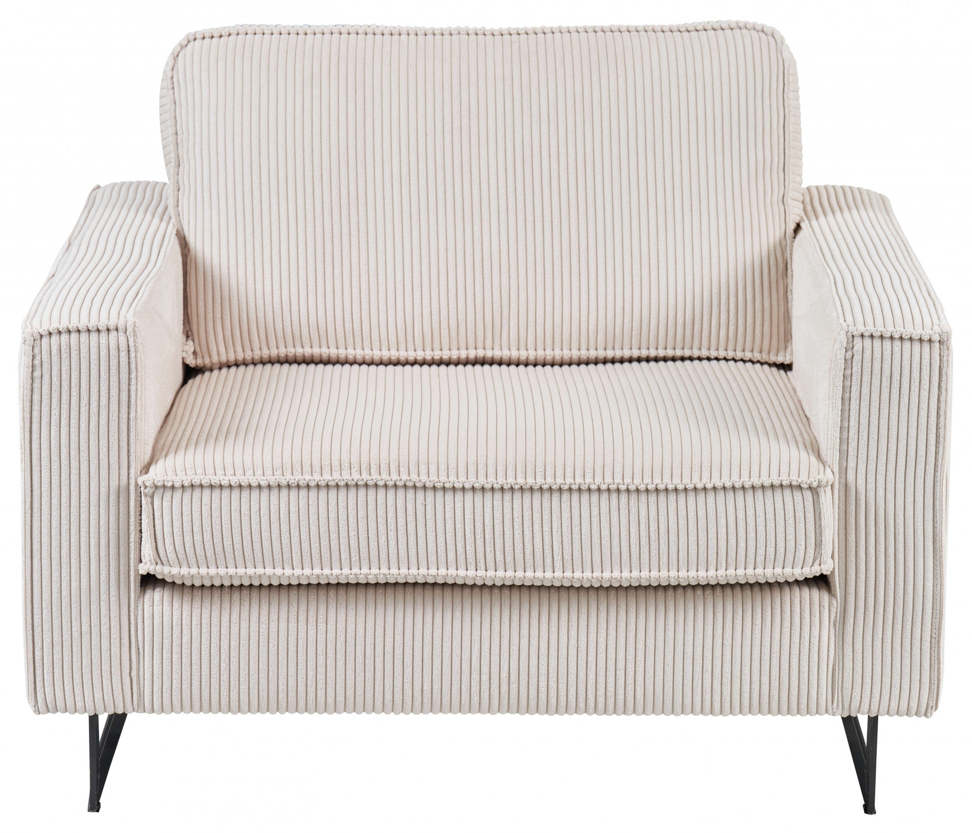 Places of Style Loveseat »Pinto 105 cm, Cord, Chenille, Lederoptik«, mit Keder, Metallfüßen und auch in Cord Bezug erhältlich