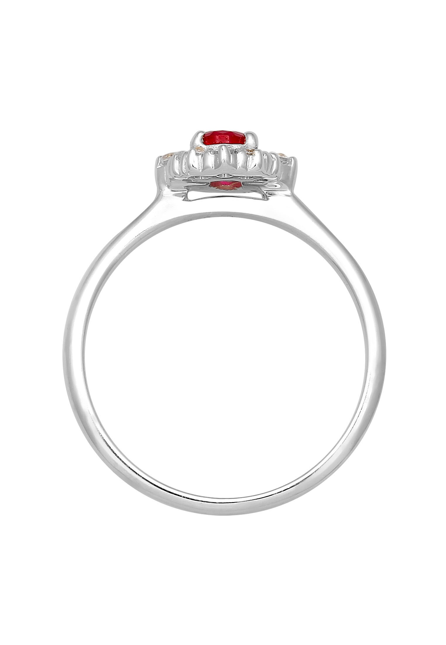 Elli Silberring »Ring Cocktailring Synthetischer Rubin Zirkonia 925 Silber«