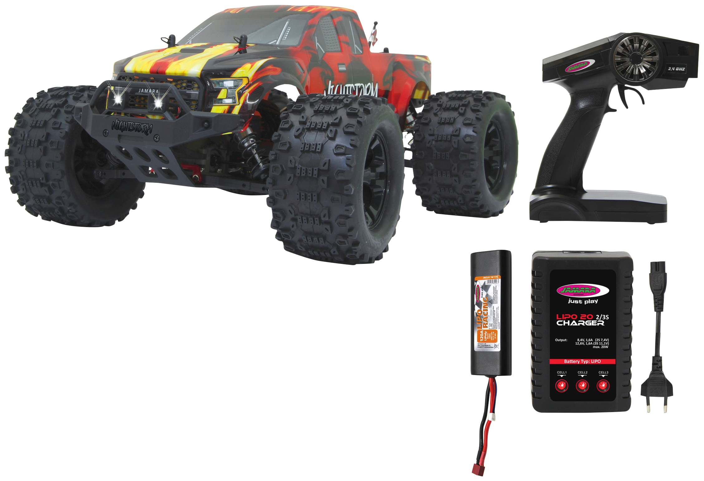 RC-Monstertruck »Nightstorm Monstertruck BL 4WD«, 1:10, 2,4 GHz, mit LED