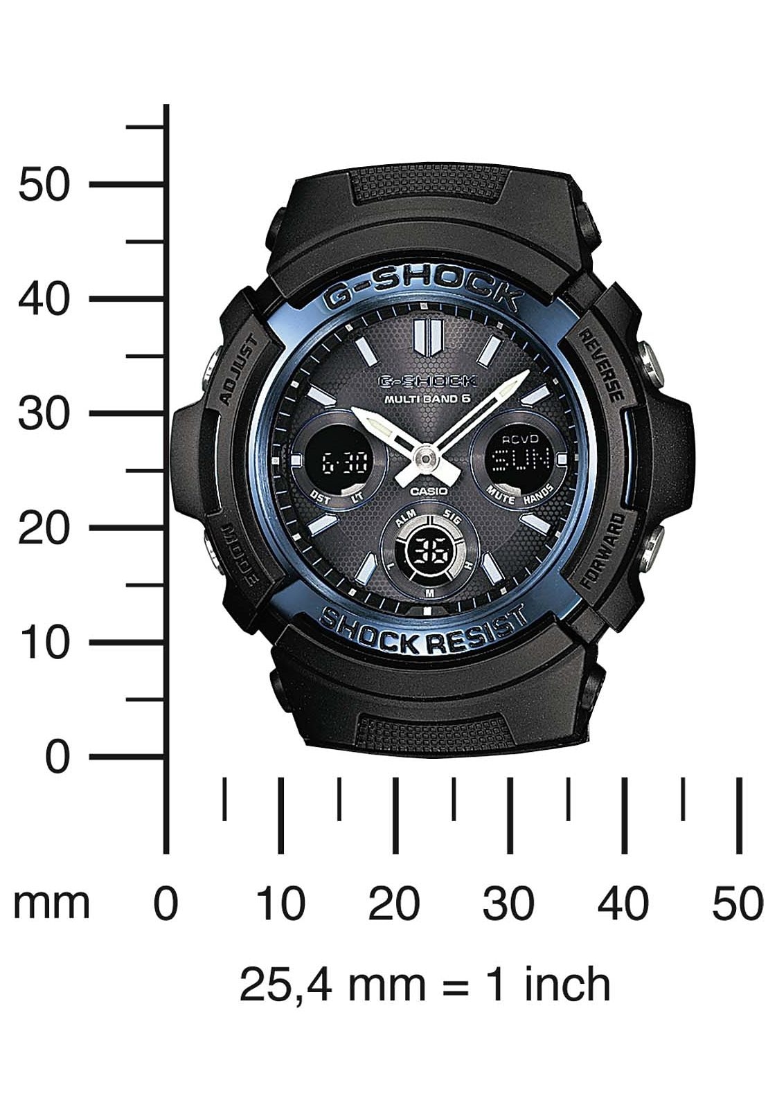 CASIO G-SHOCK Funkchronograph »AWG-M100A-1AER«, Solaruhr, Armbanduhr, Herrenuhr, digital, retro,bis 20 bar wasserdicht