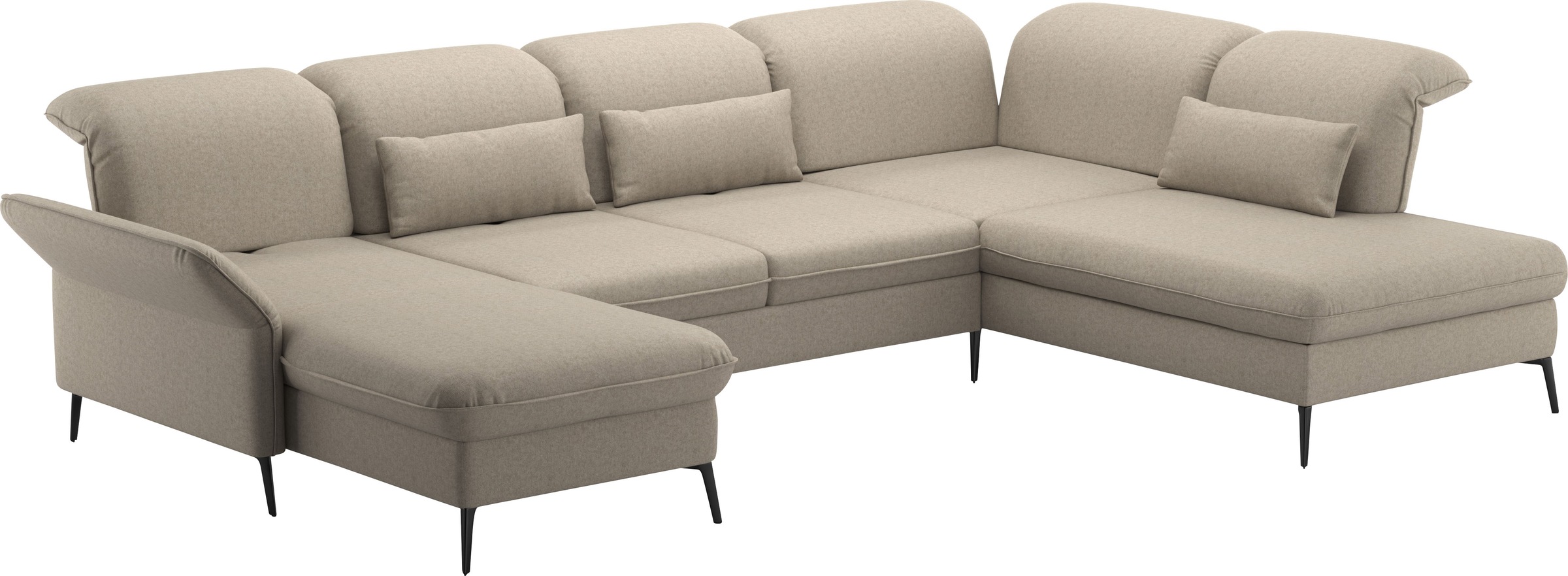 sit&more Wohnlandschaft »Emely, inkl. Sitztiefenverstellung«, wahlweise mit Bettfunktion,Bettkasten,Kopf- & Armteilverstellung