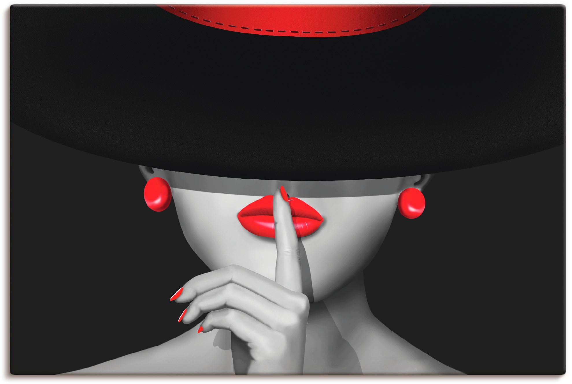 Artland Leinwandbild »Sei still« Frau 1 Stk. tlg. auf Holzrahmen gespannt