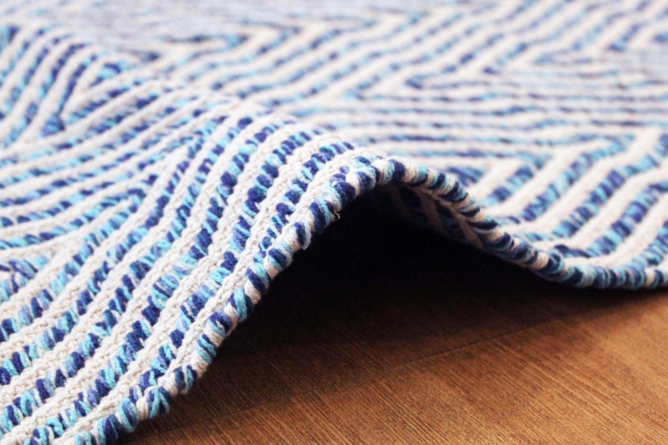 calo-deluxe Teppich »Luba 433«, rechteckig, 7 mm Höhe, reine Baumwolle, handgewebt, Wohnzimmer, Kinderzimmer