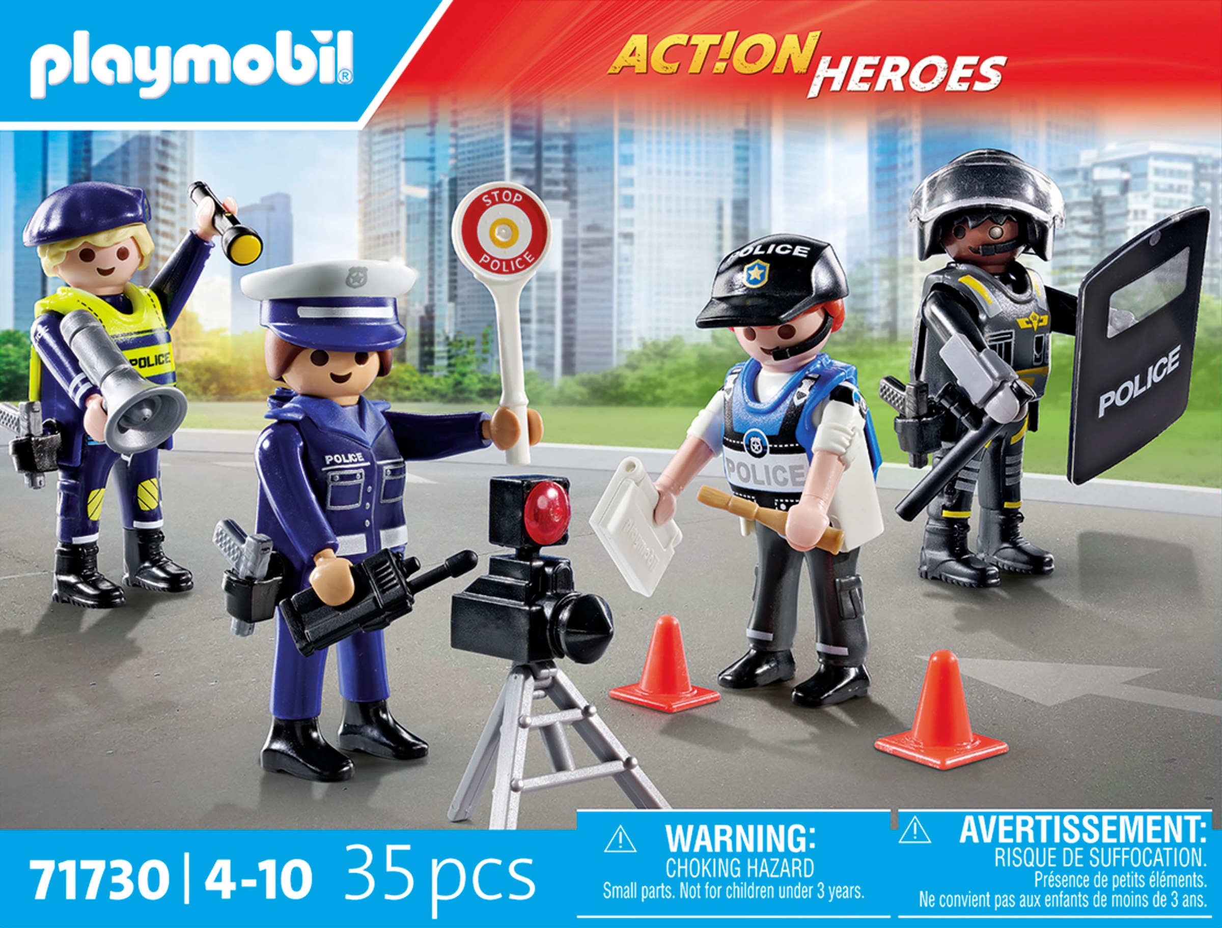 Playmobil® Konstruktions-Spielset »Figurenset Polizei (71730), Playmobil Action Heroes«, (35 St.), Made in Europe
