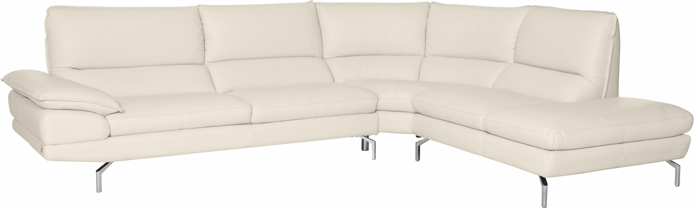 CALIA ITALIA Ecksofa »Dave, italienisches Designsofa L-Form, erstklassiger Sitzkomfort«, Ottomane wahlweise links oder rechts, in zwei tollen Lederqualitäten