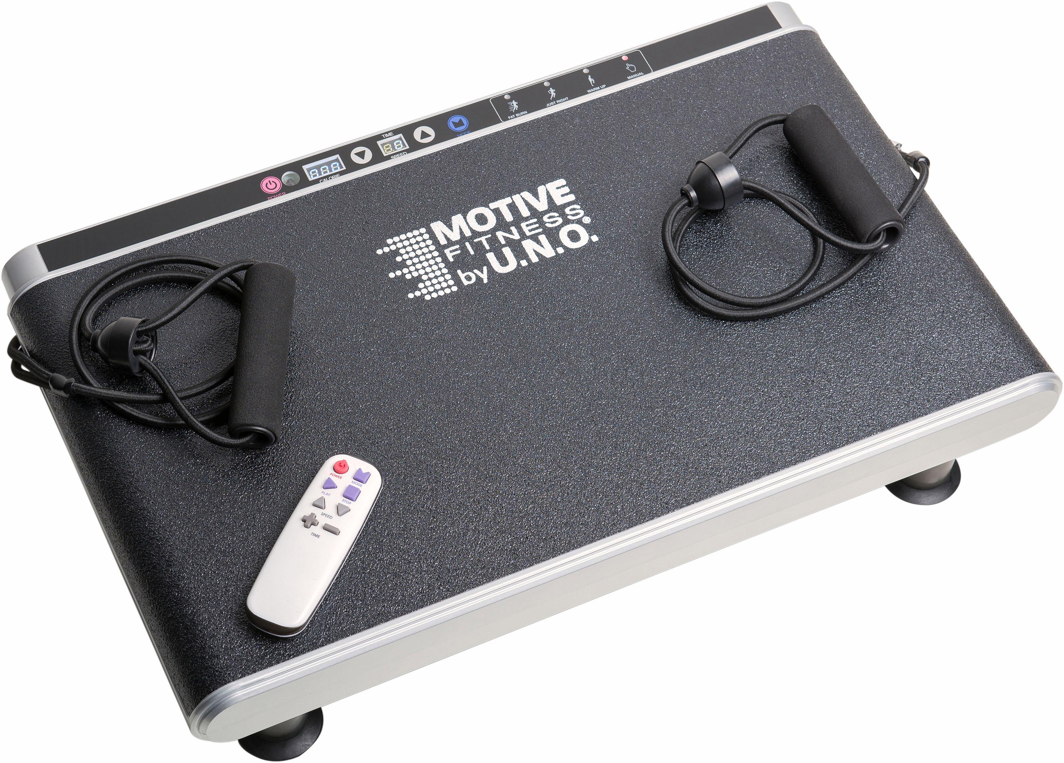 Motive Fitness By U.N.O. Vibrationsplatte »Elegance« 200 W 30 Intensitätsstufen Set, mit Trainingsbändern in silberfarben