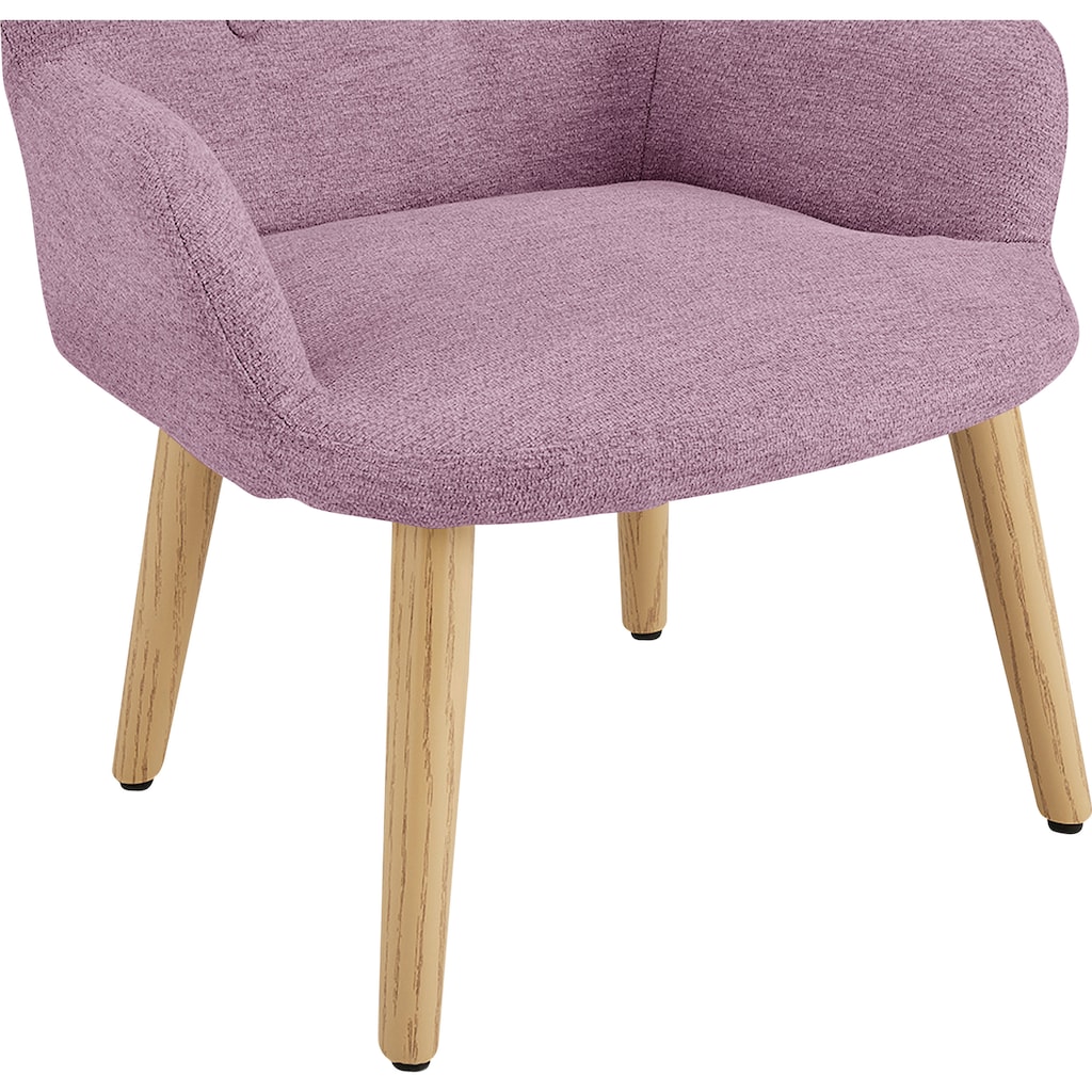 Lüttenhütt Sessel »Levent Mini«, (1 St.), mit Metallbeinen im Eichen-Look, in verschiedenen Bezugsqualitäten und Farbvarianten, Sitzhöhe 31 cm